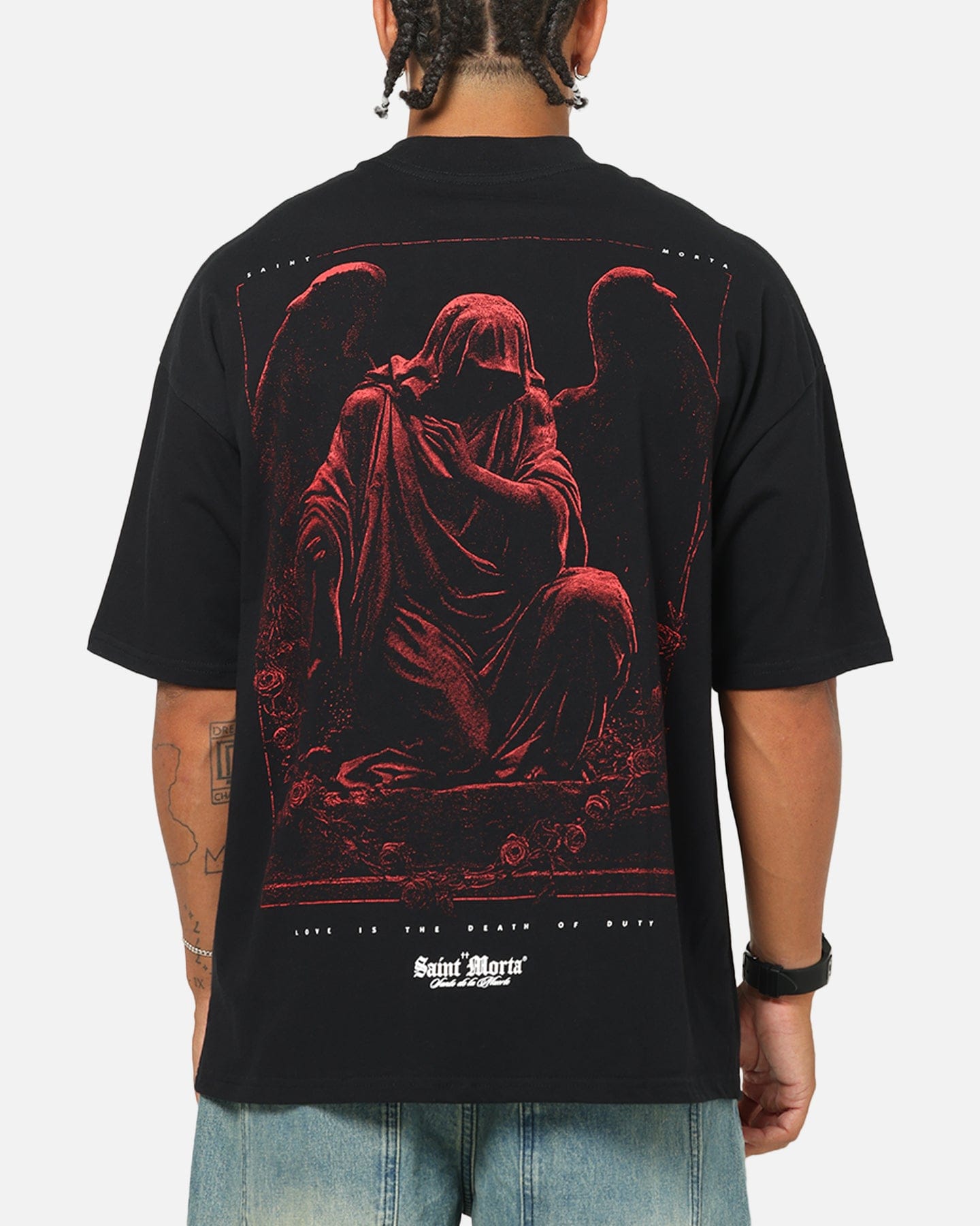 Saint Morta Divine Duty Mock Neck T - Shirt Black
