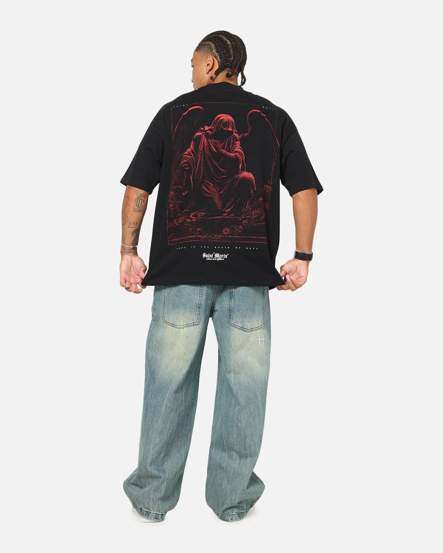 Saint Morta Divine Duty Mock Neck T - Shirt Black