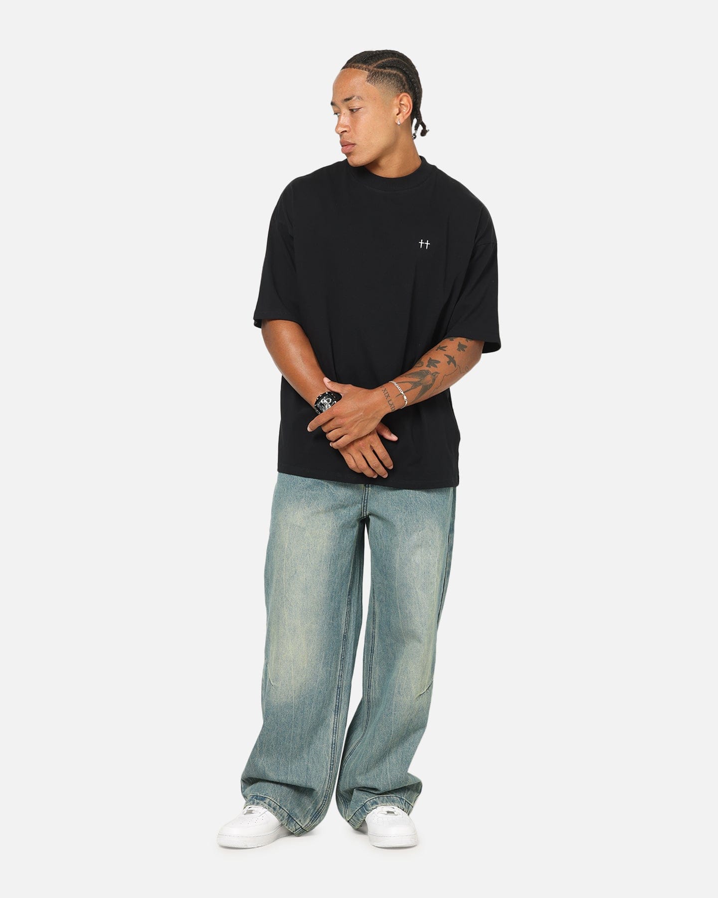 Saint Morta Divine Duty Mock Neck T - Shirt Black