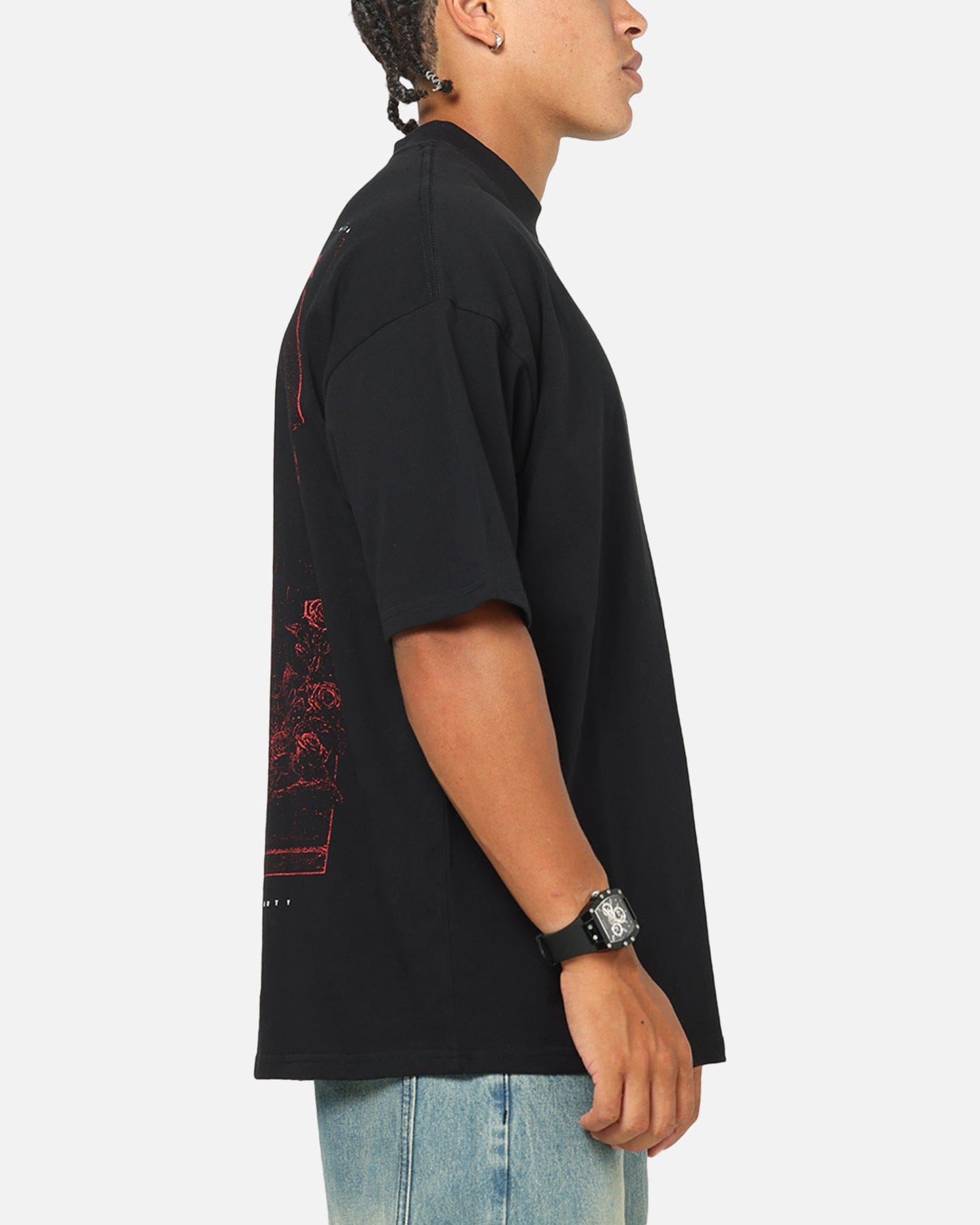 Saint Morta Divine Duty Mock Neck T - Shirt Black