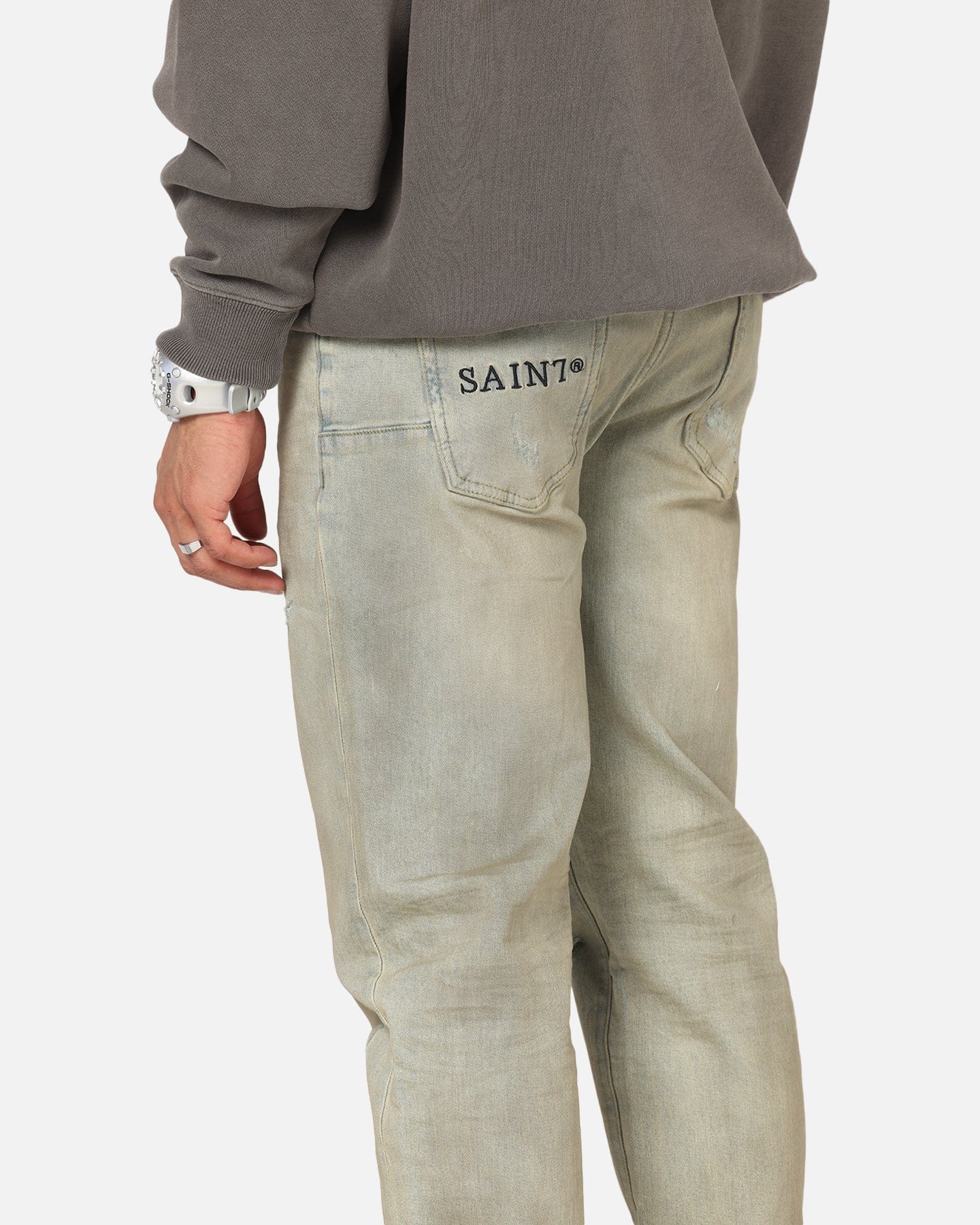 Saint Morta Psykhe Dirty Distressed Jeans Dirty Denim