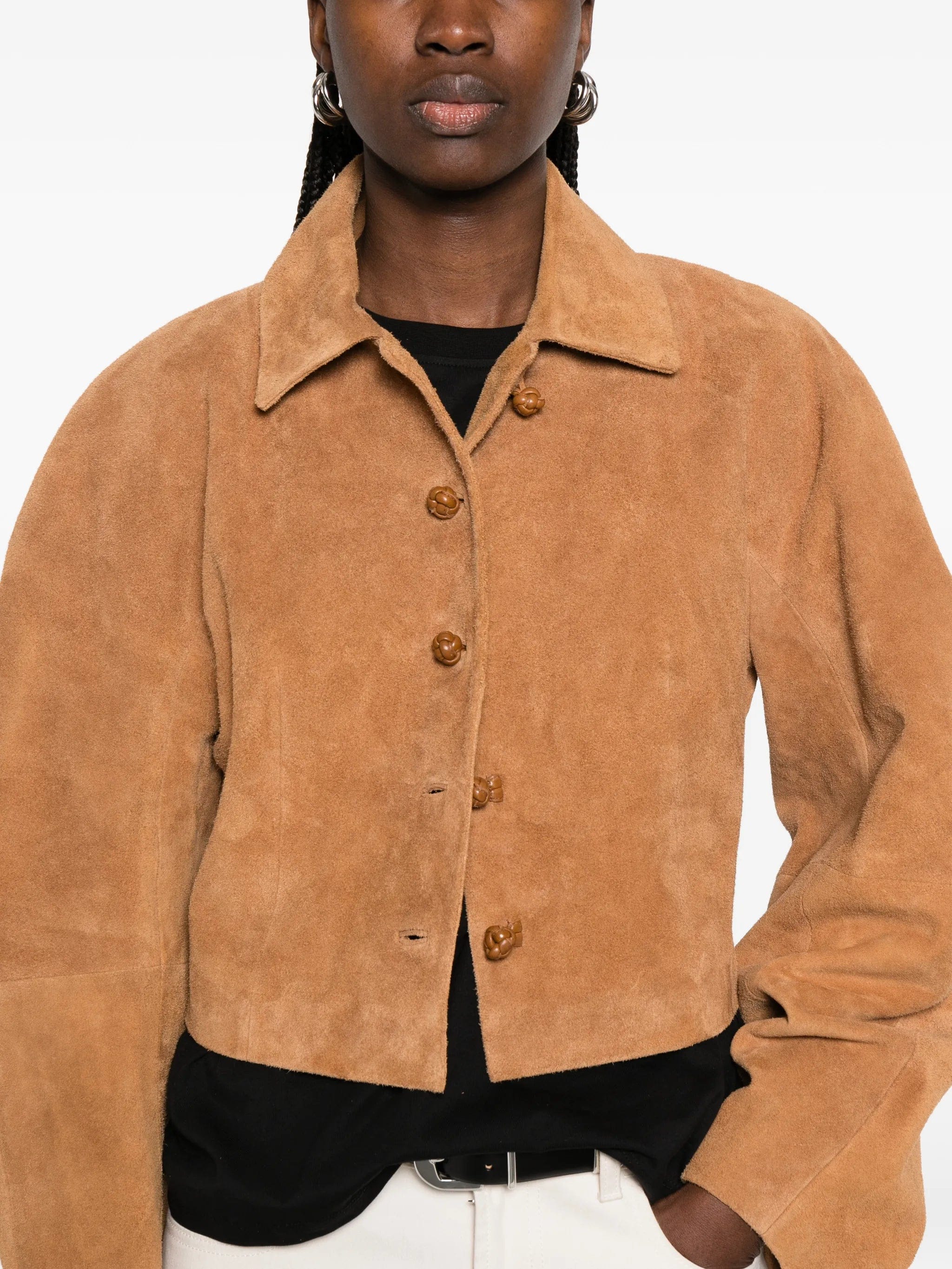 Róhe cropped suede jacket