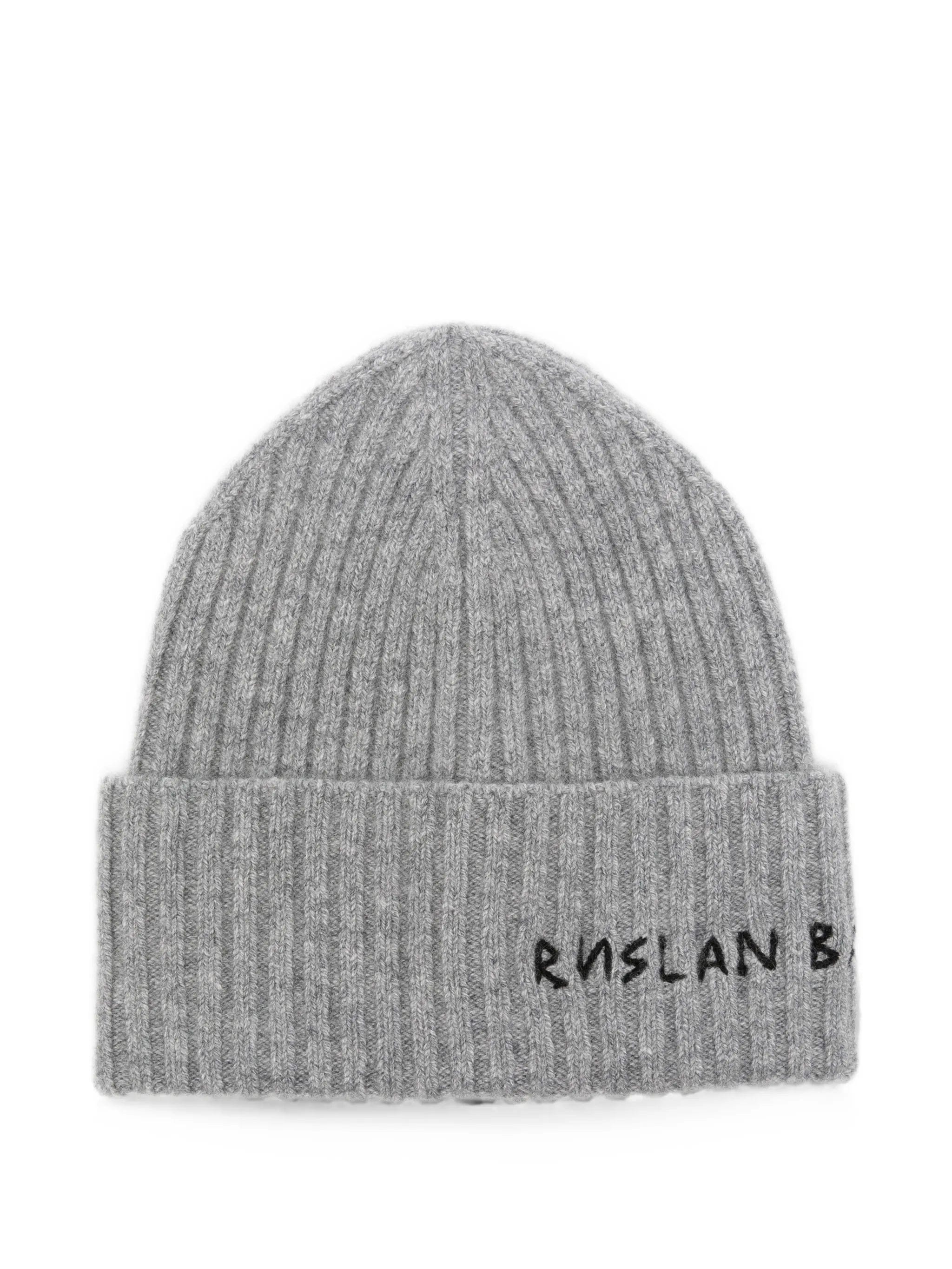Ruslan Baginskiy logo - embroidered ribbed beanie hat