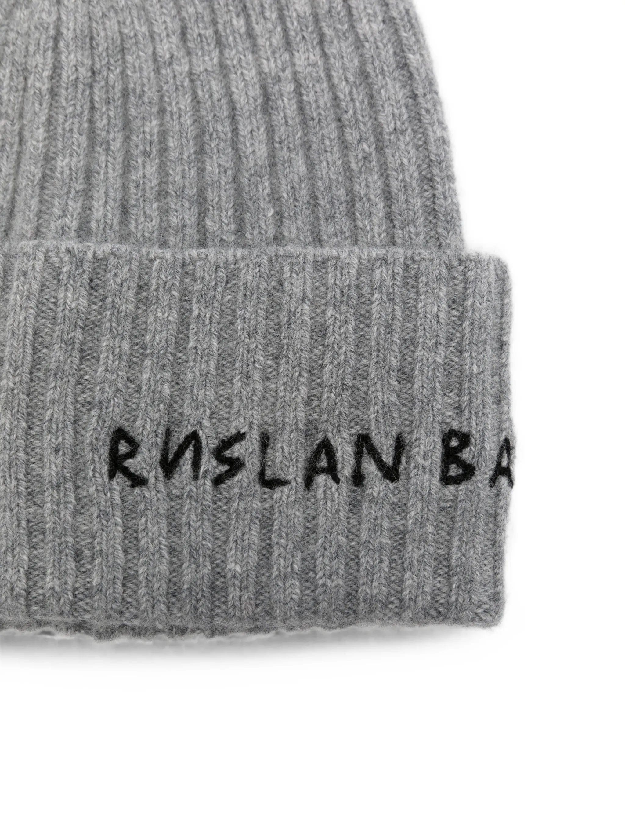 Ruslan Baginskiy logo - embroidered ribbed beanie hat