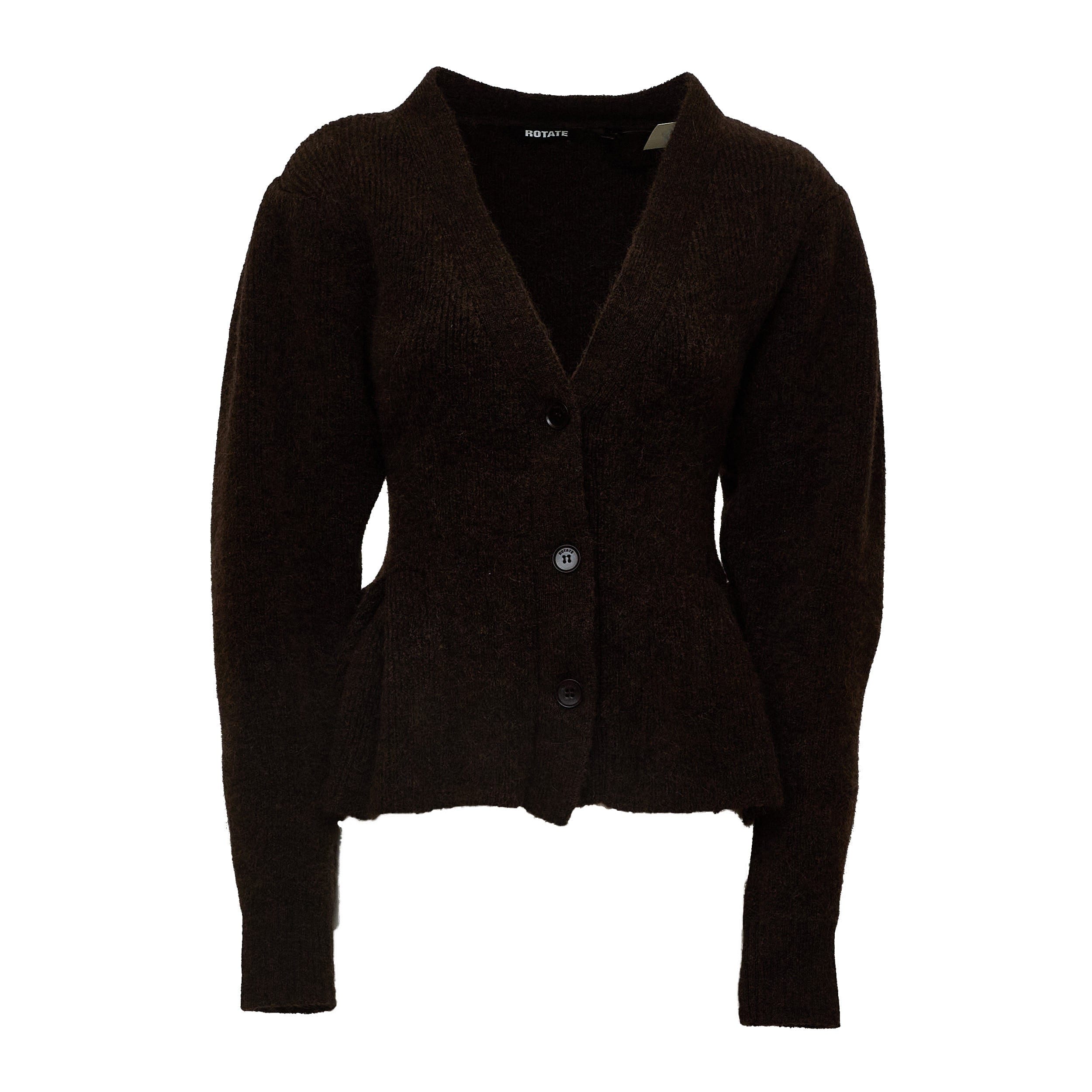 Knit Pivot V - Neck Peplum Knit Cardigan