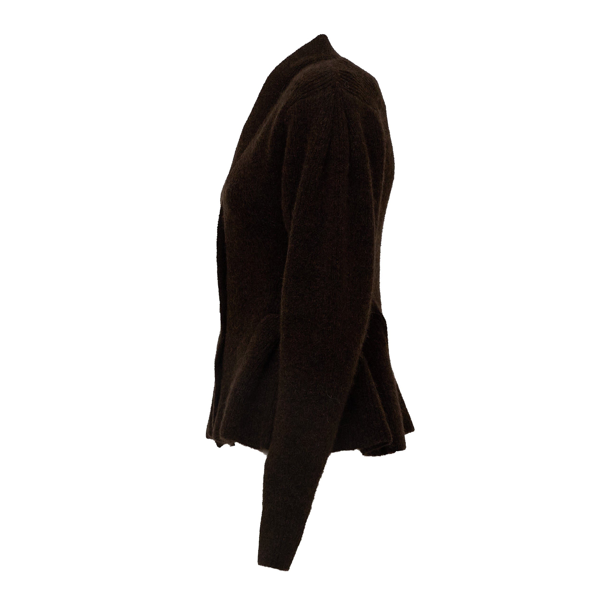 Knit Pivot V - Neck Peplum Knit Cardigan