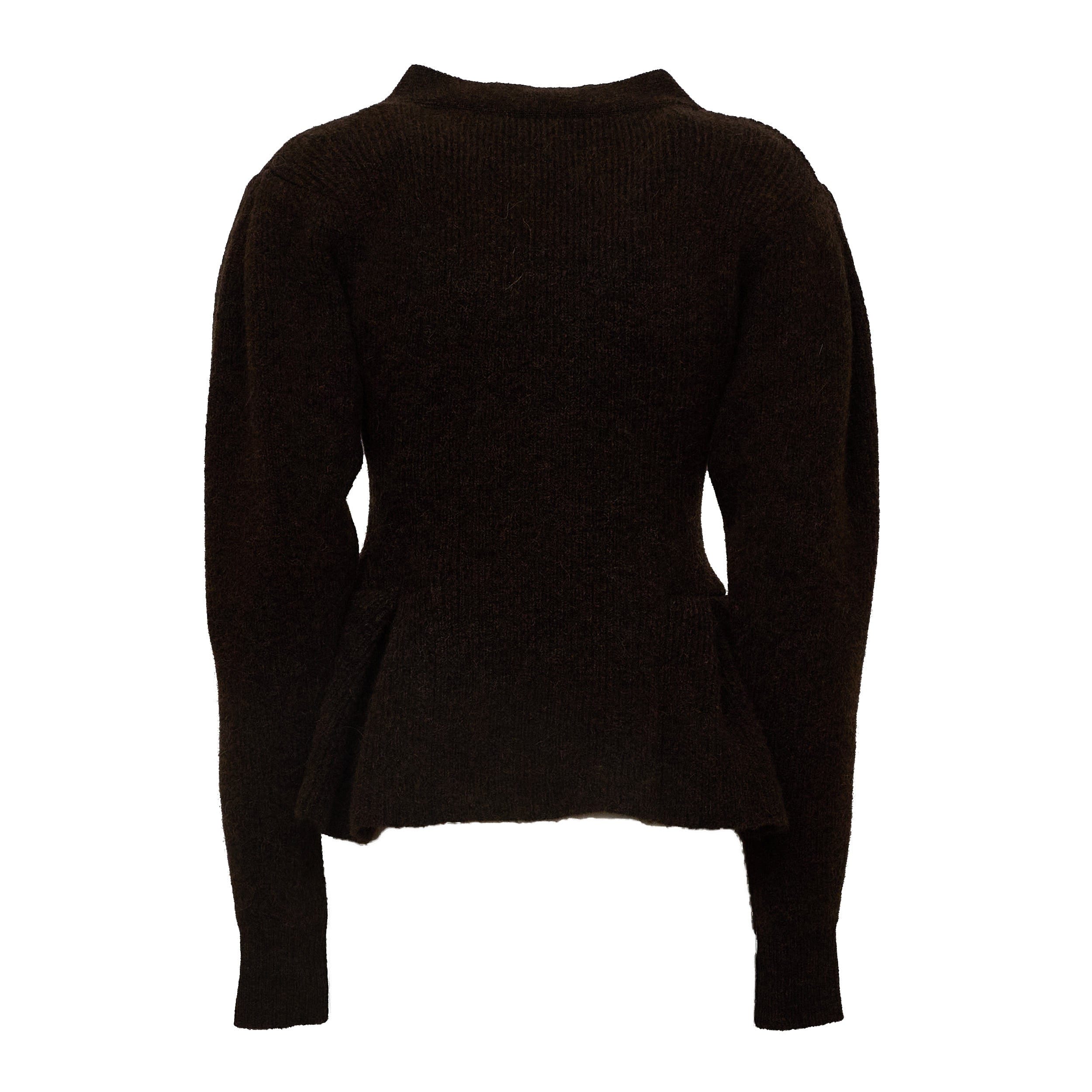Knit Pivot V - Neck Peplum Knit Cardigan