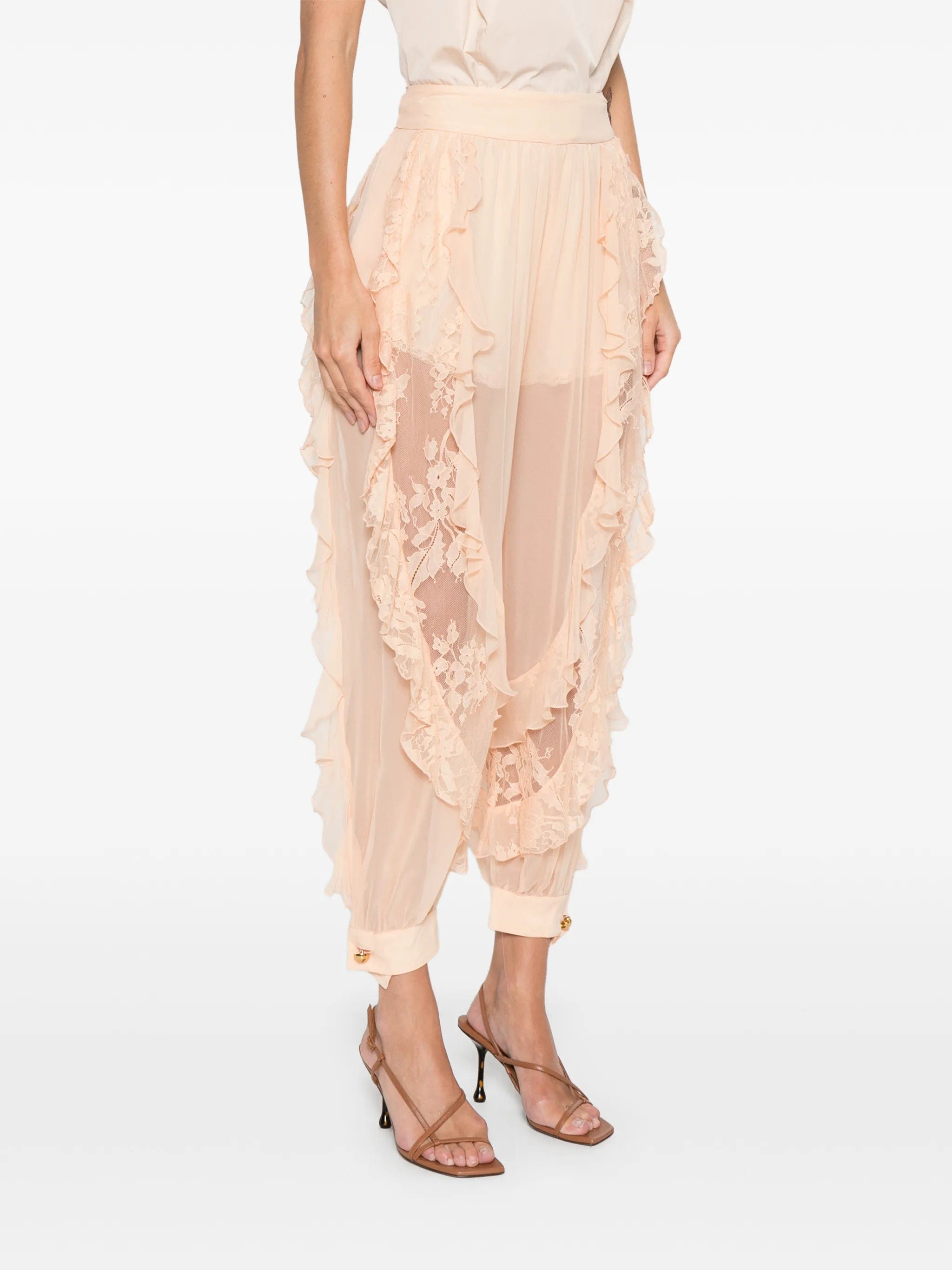Zimmermann Rebellion ruffled lace trousers