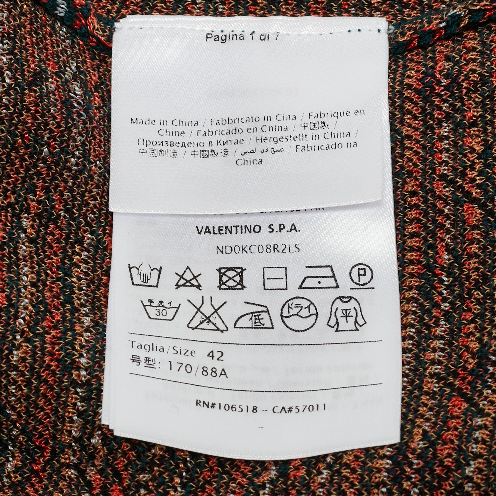 M Missoni Multicolor Patterned Knit Top