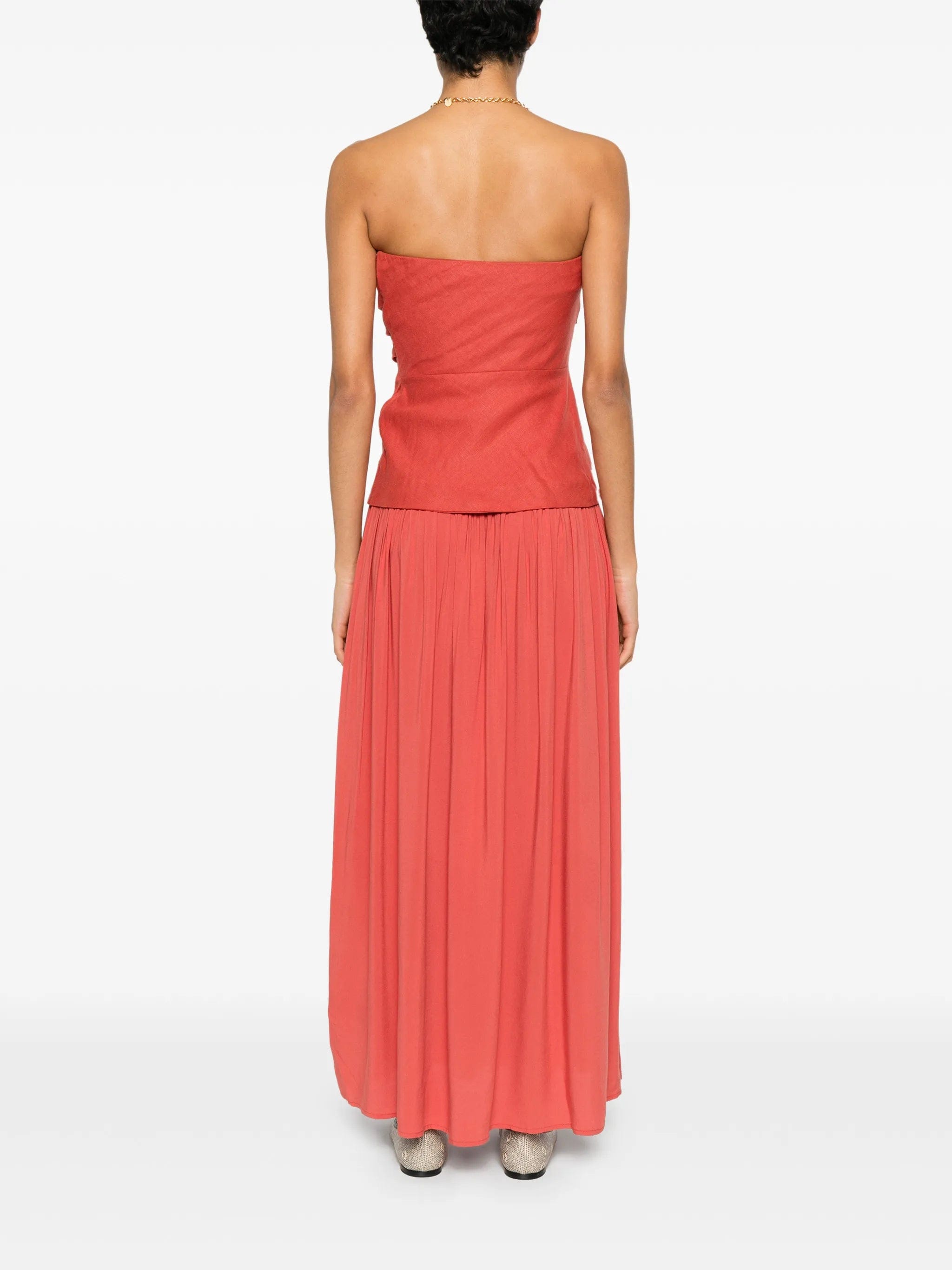 Faithfull Hedy Maxi ruched bandeau dress