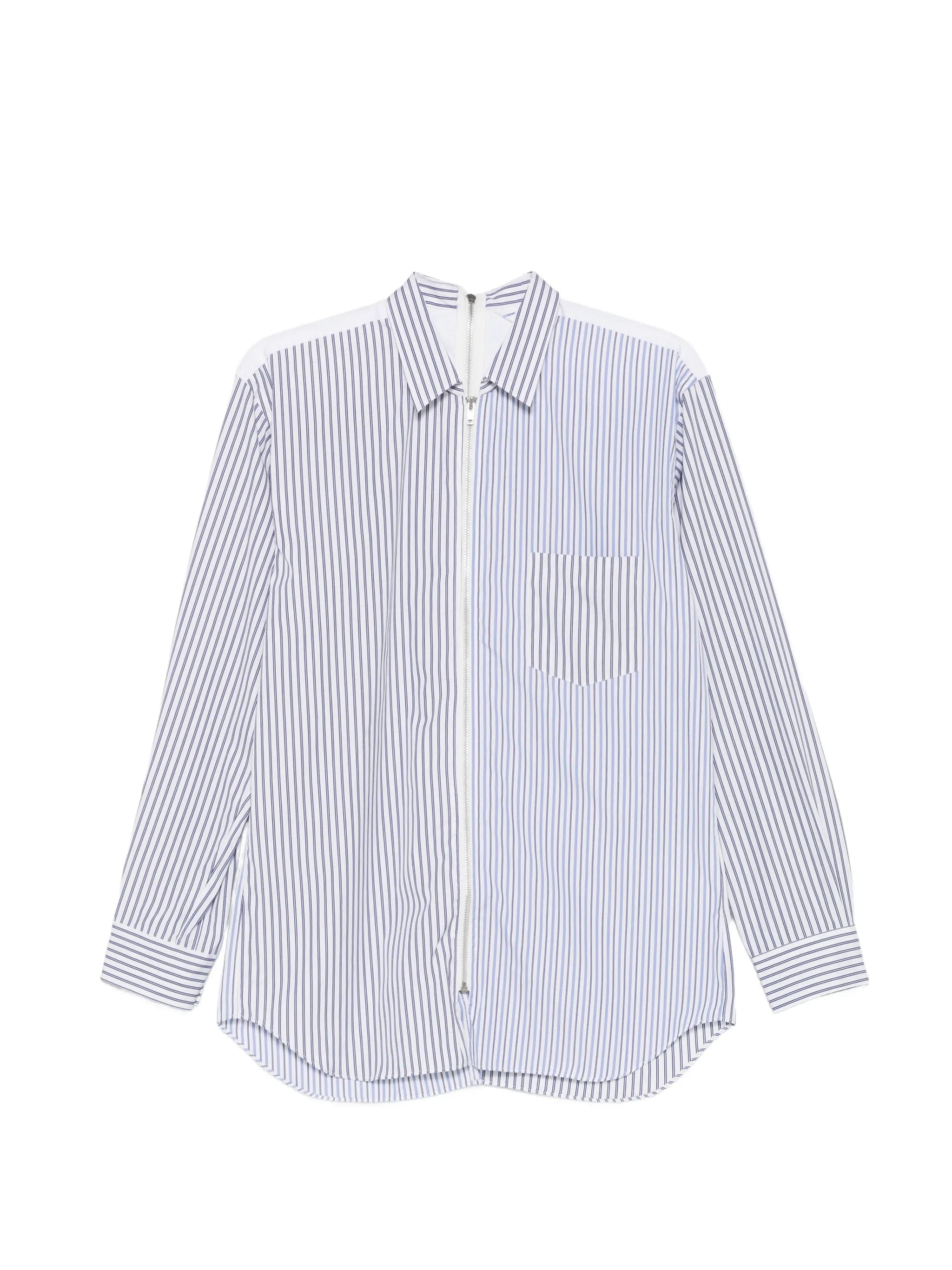 Comme des Garçons Shirt striped zip shirt