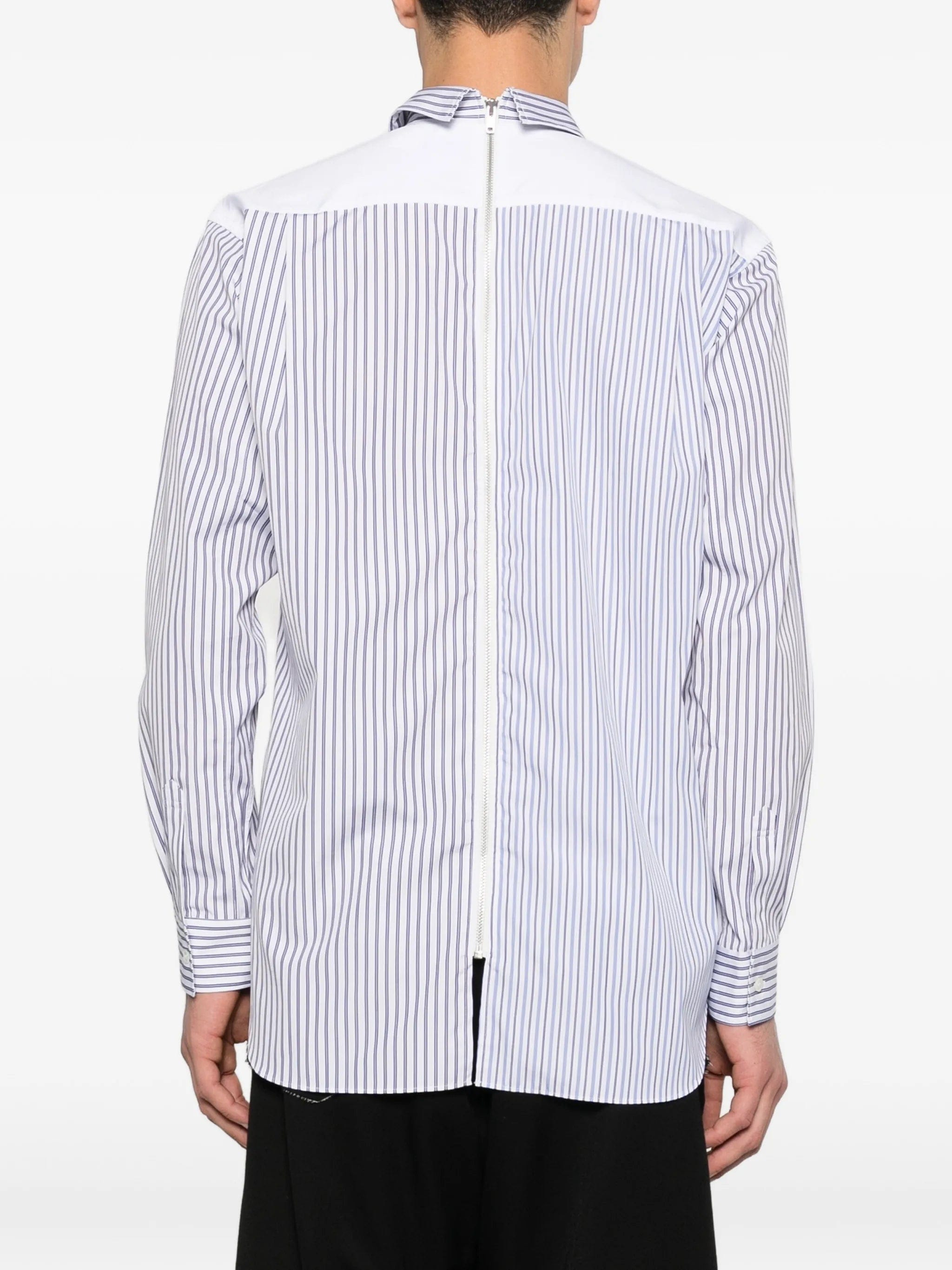 Comme des Garçons Shirt striped zip shirt