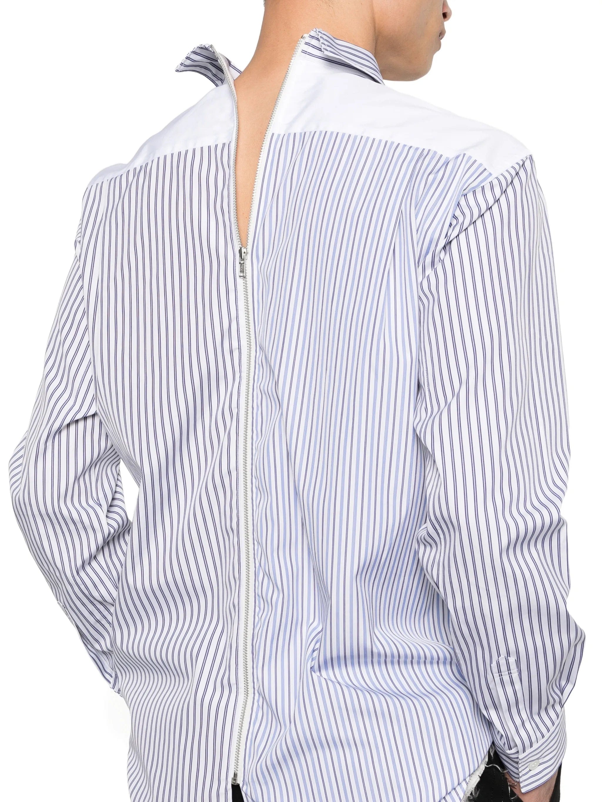 Comme des Garçons Shirt striped zip shirt