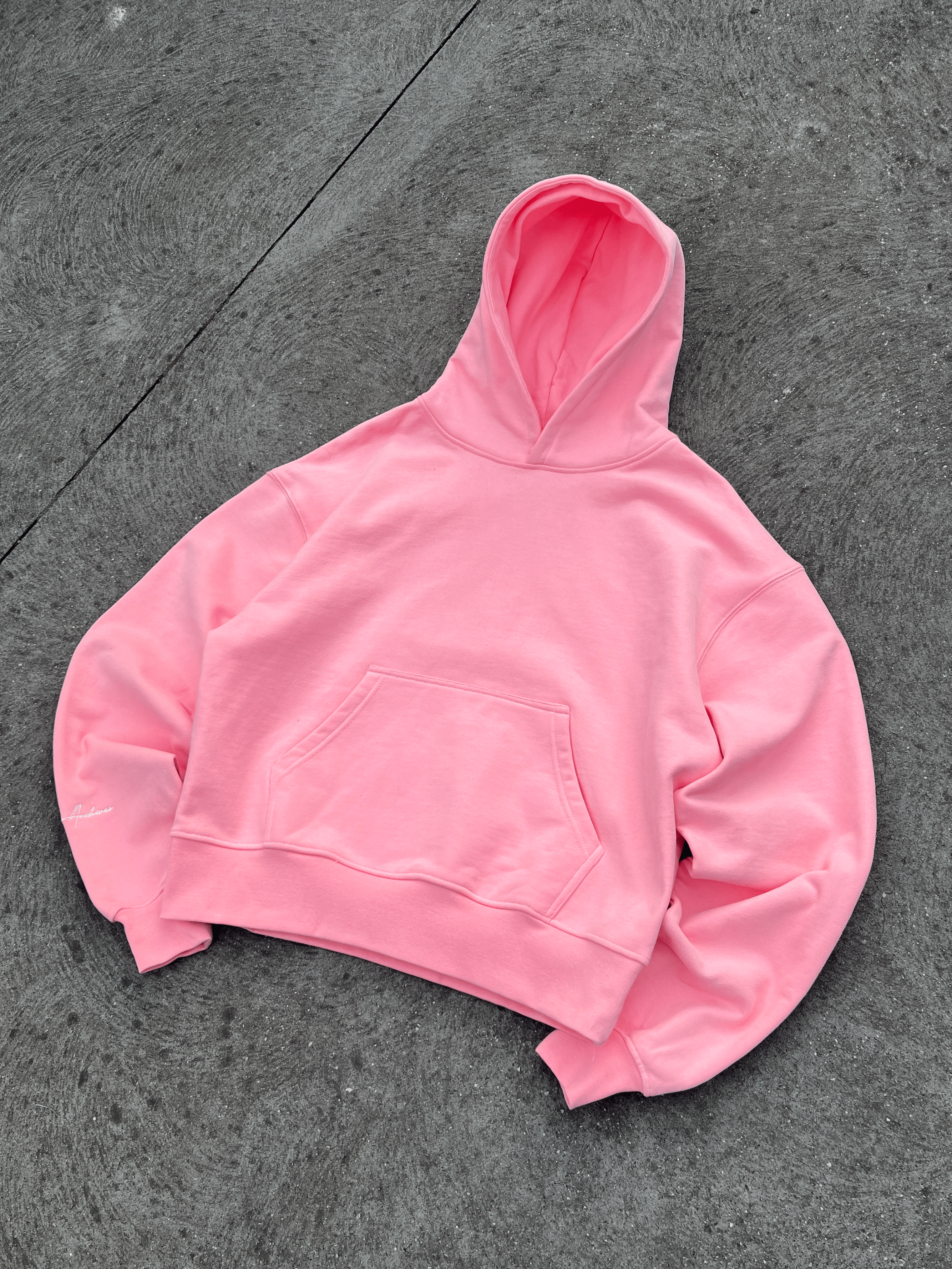 Prior Archives Prior Embroidery Logo Oversized Cropped Hoodie Sakura