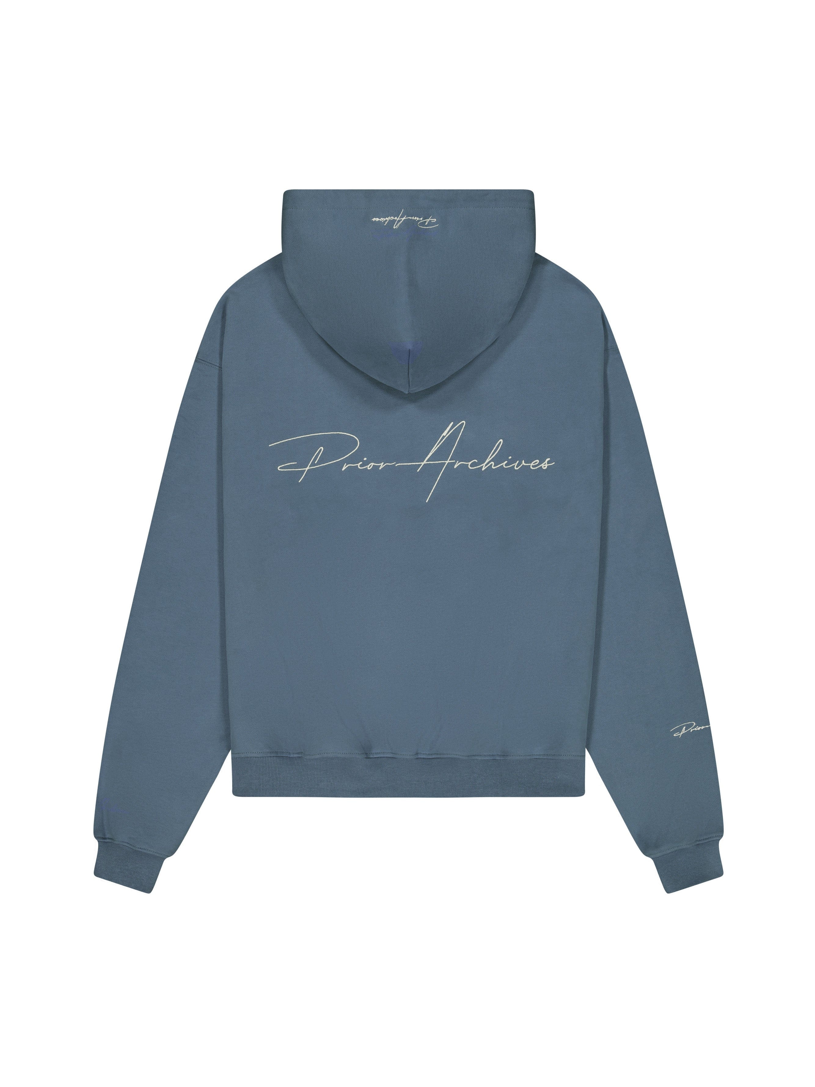 Prior Archives Prior Embroidery Logo Oversized Cropped Hoodie Mirage
