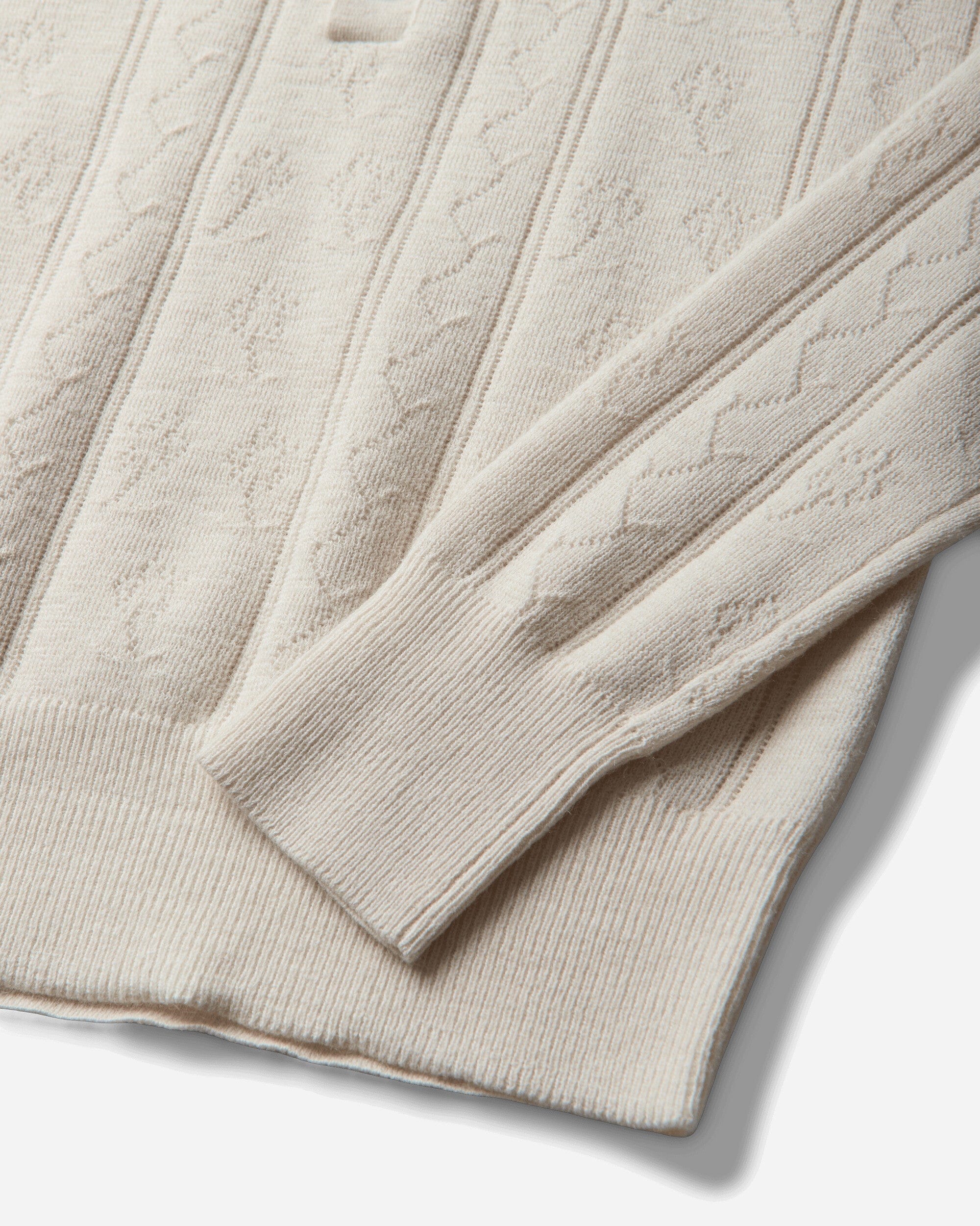 Dries Van Noten Men's Turtleneck Wool Cardigan White
