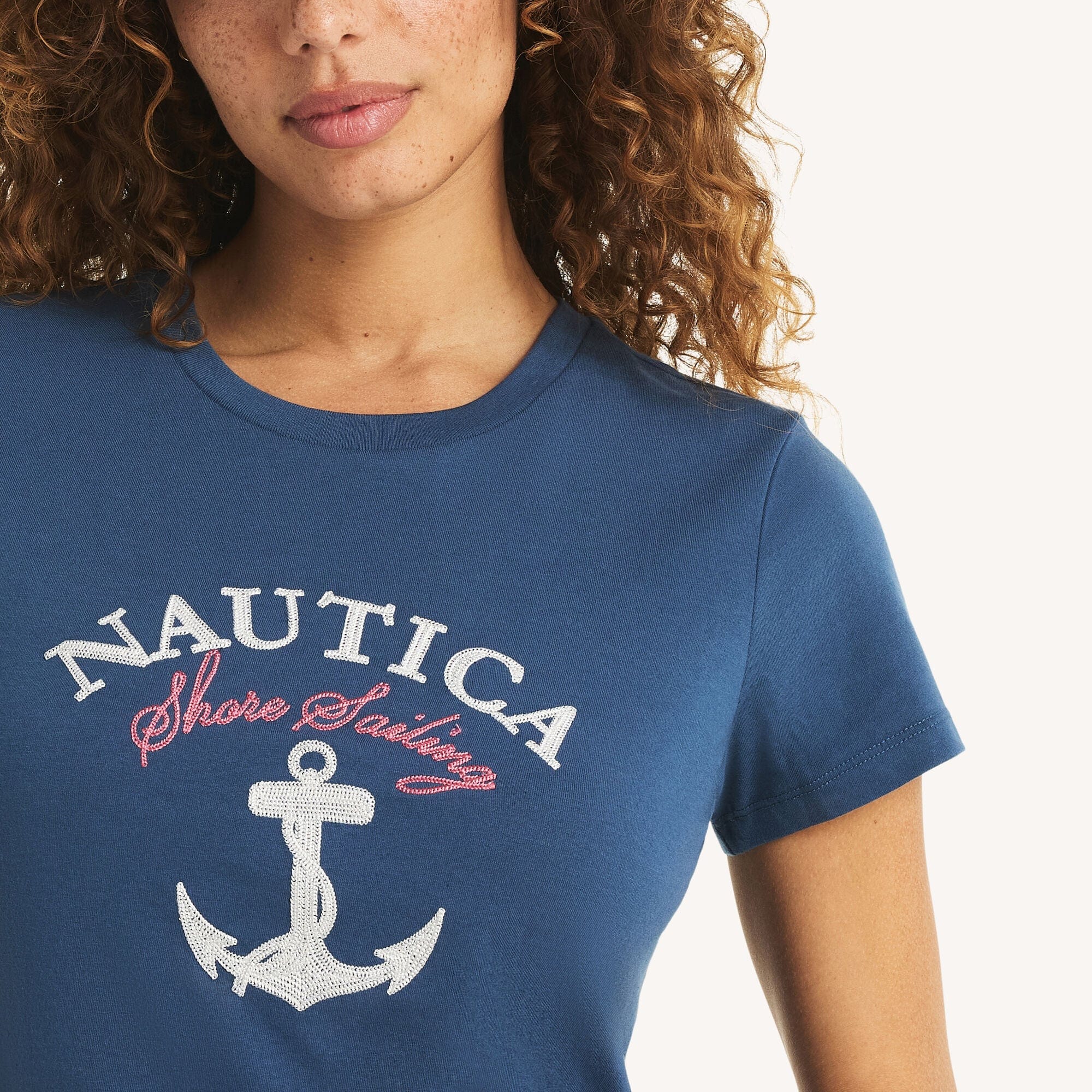 Nautica Womens Nautica Sailing Logo Graphic T - Shirt