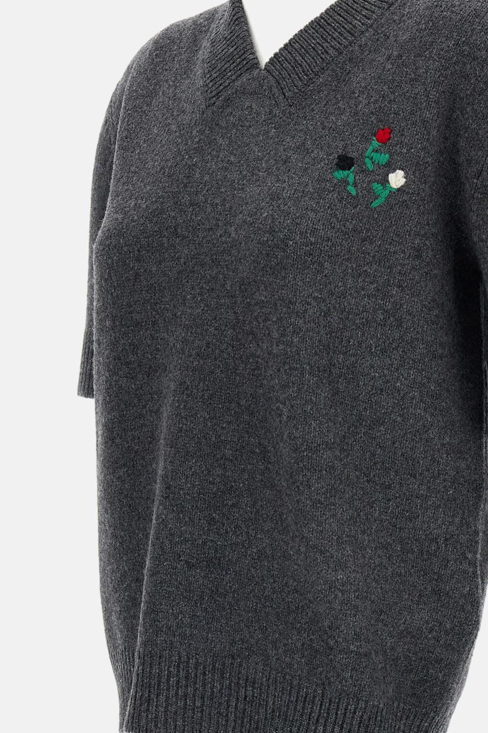 Marni T - SHIRT IN MAGLIA SCOLLO A V