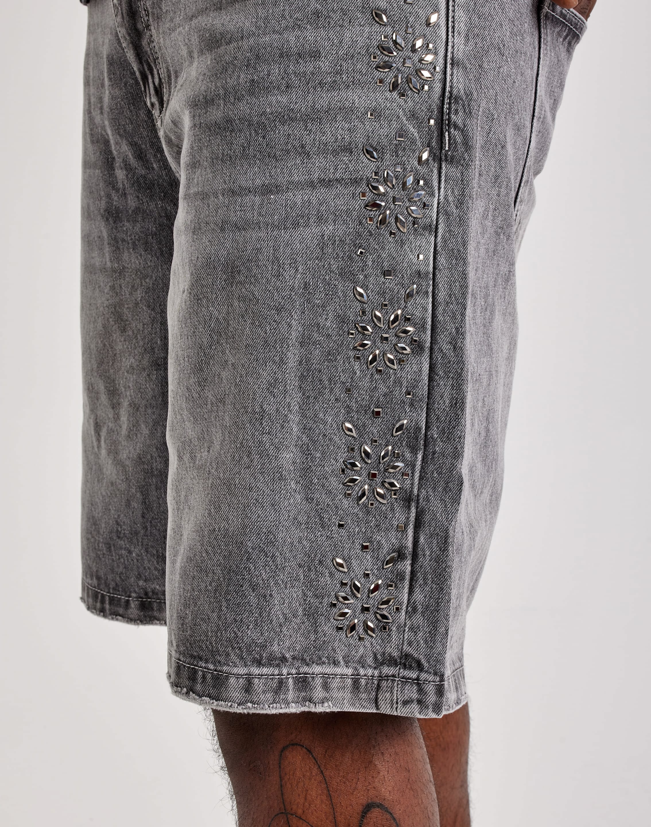 Paradise Lost Rhinestone Denim Shorts