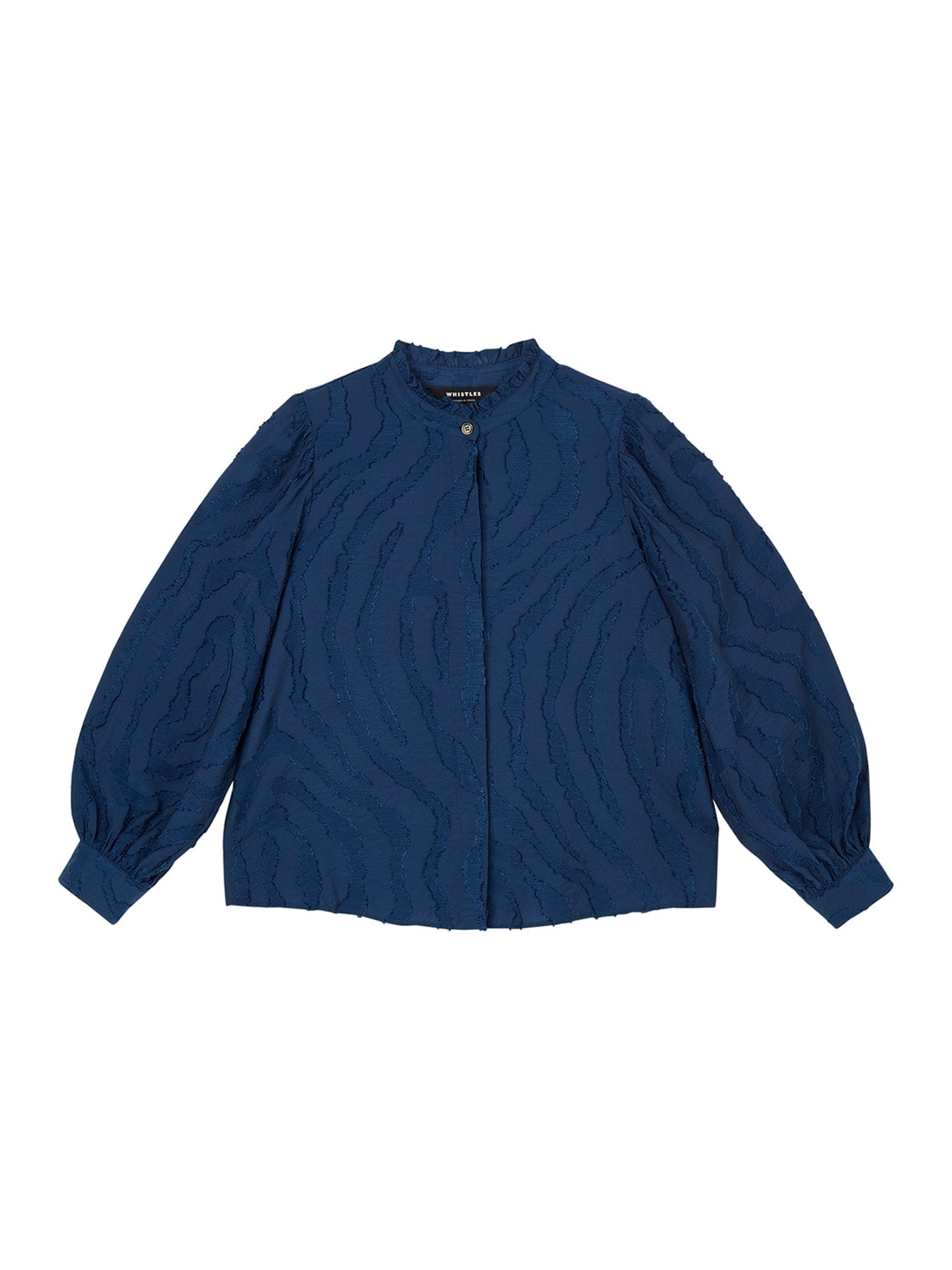Whistles Animal Textured Shirt Blue