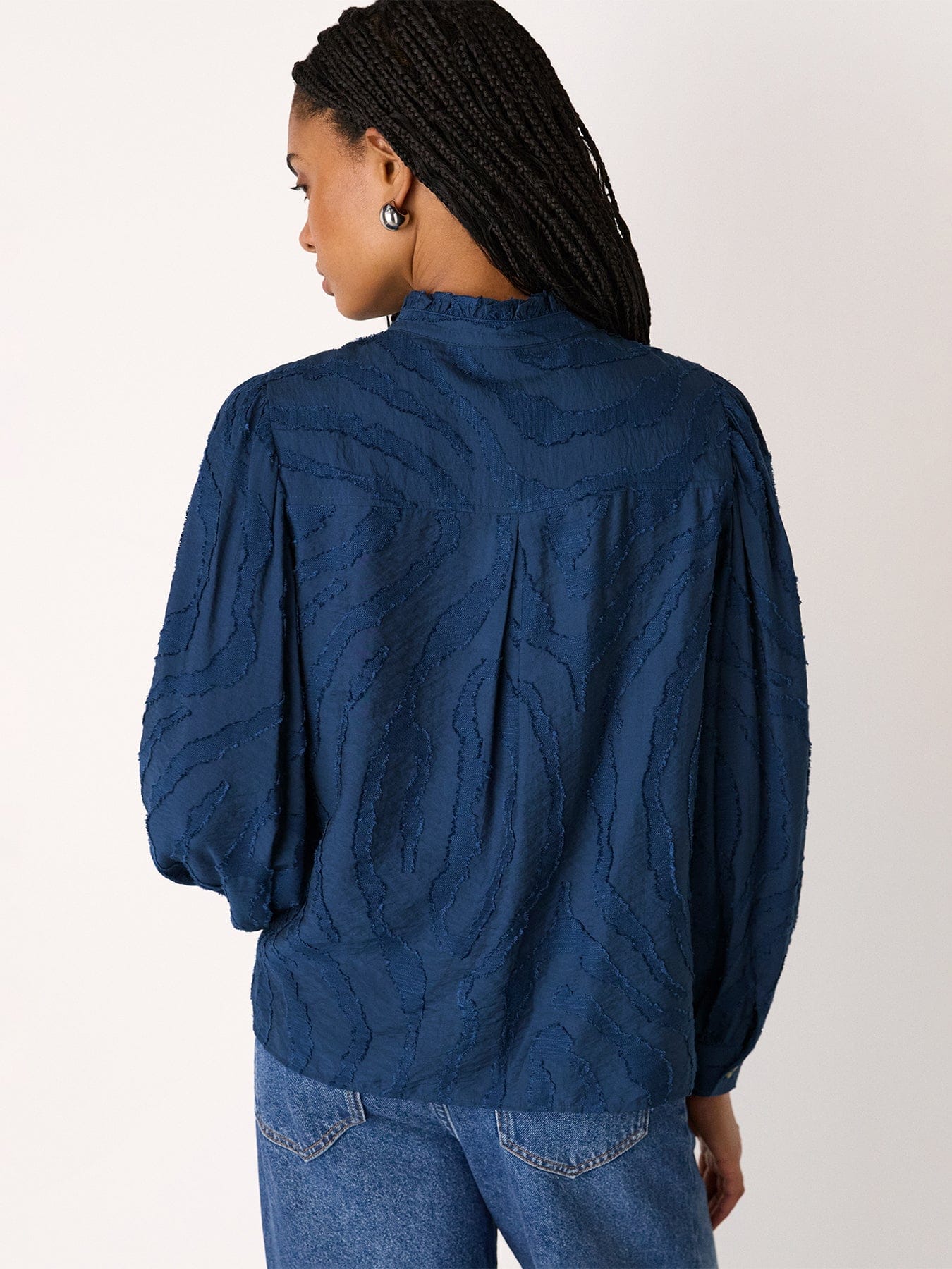 Whistles Animal Textured Shirt Blue