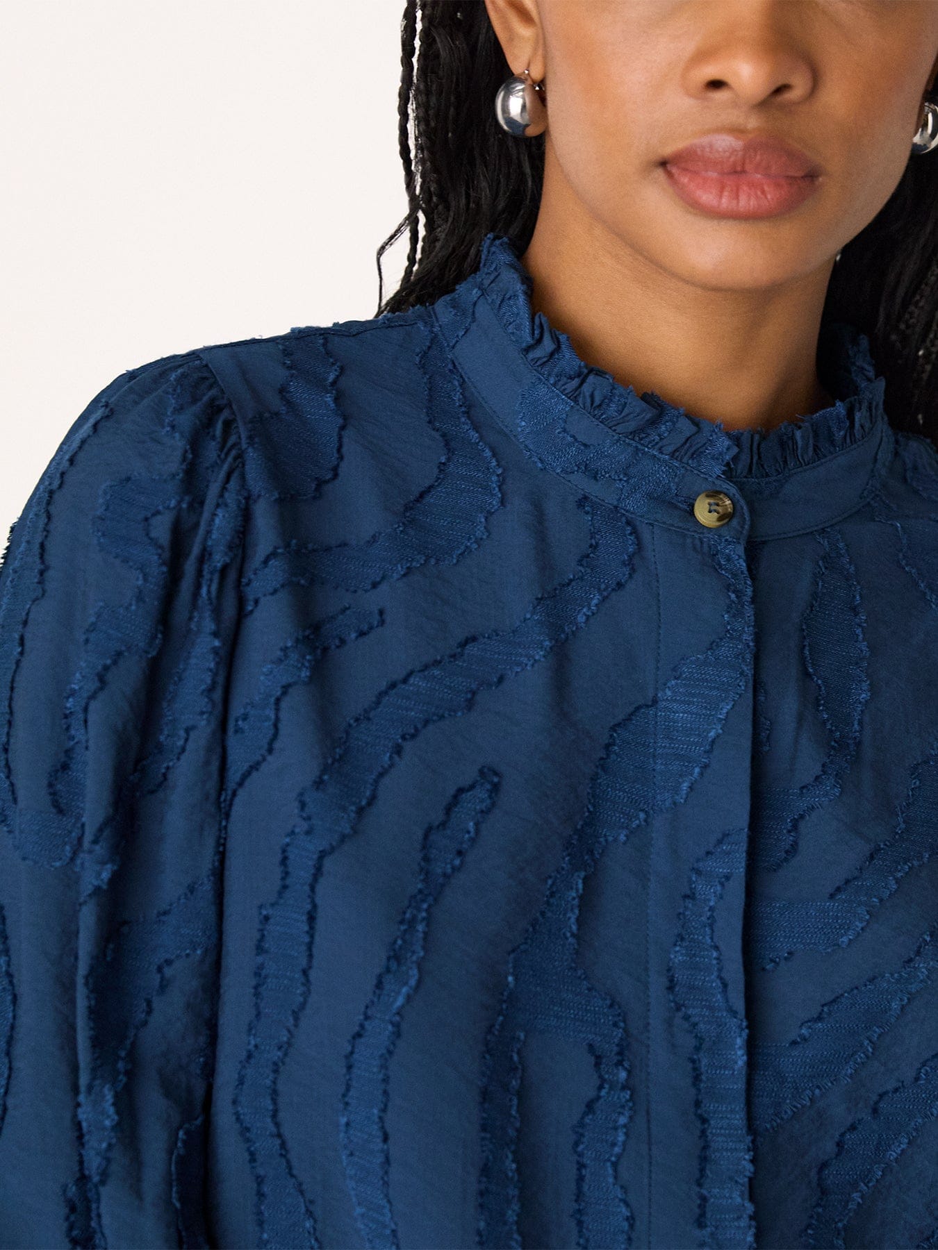 Whistles Animal Textured Shirt Blue