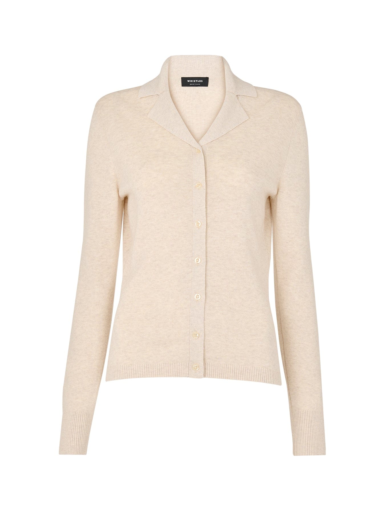 Whistles Phoebe Knitted Shirt Cream