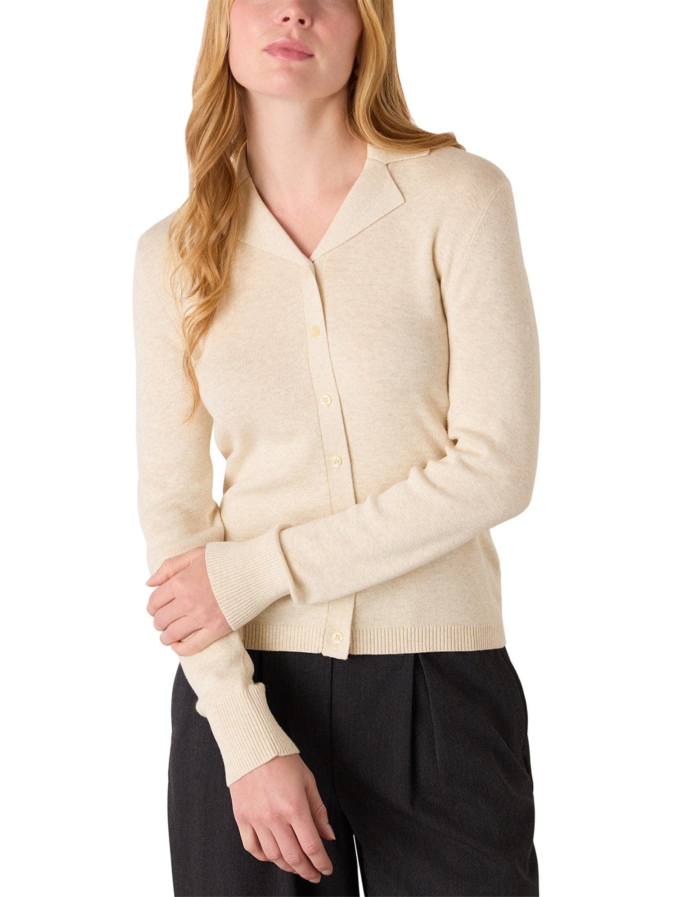 Whistles Phoebe Knitted Shirt Cream