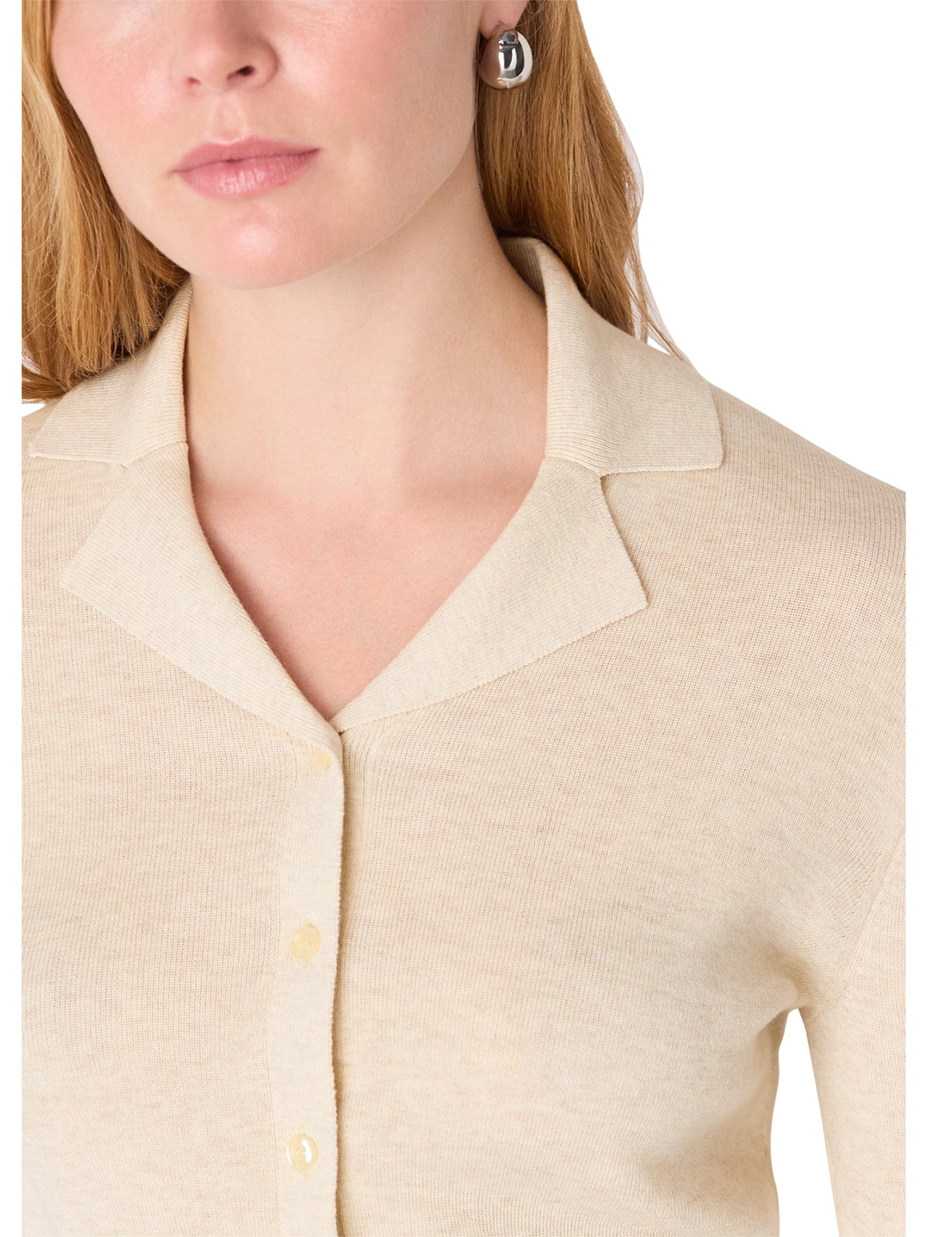 Whistles Phoebe Knitted Shirt Cream
