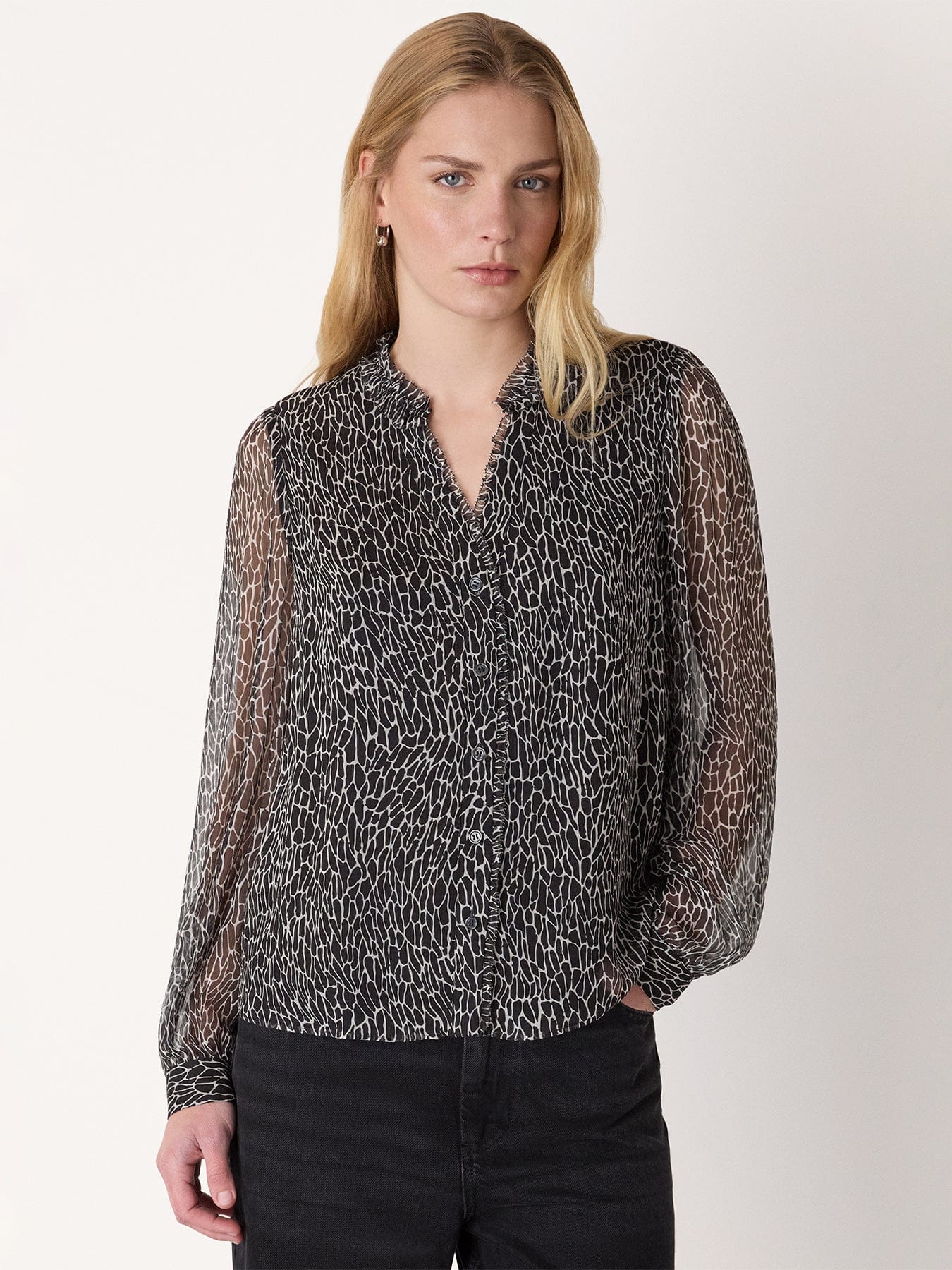 Whistles Dragonfly Print Blouse Black