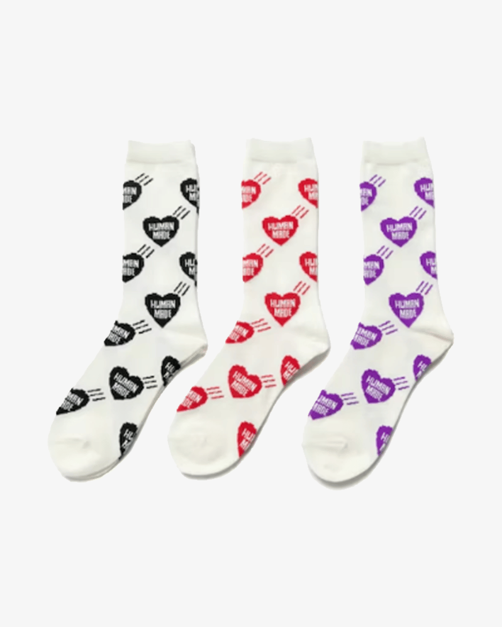HUMAN MADE HEART SOCKS 3 PACK (NEW)