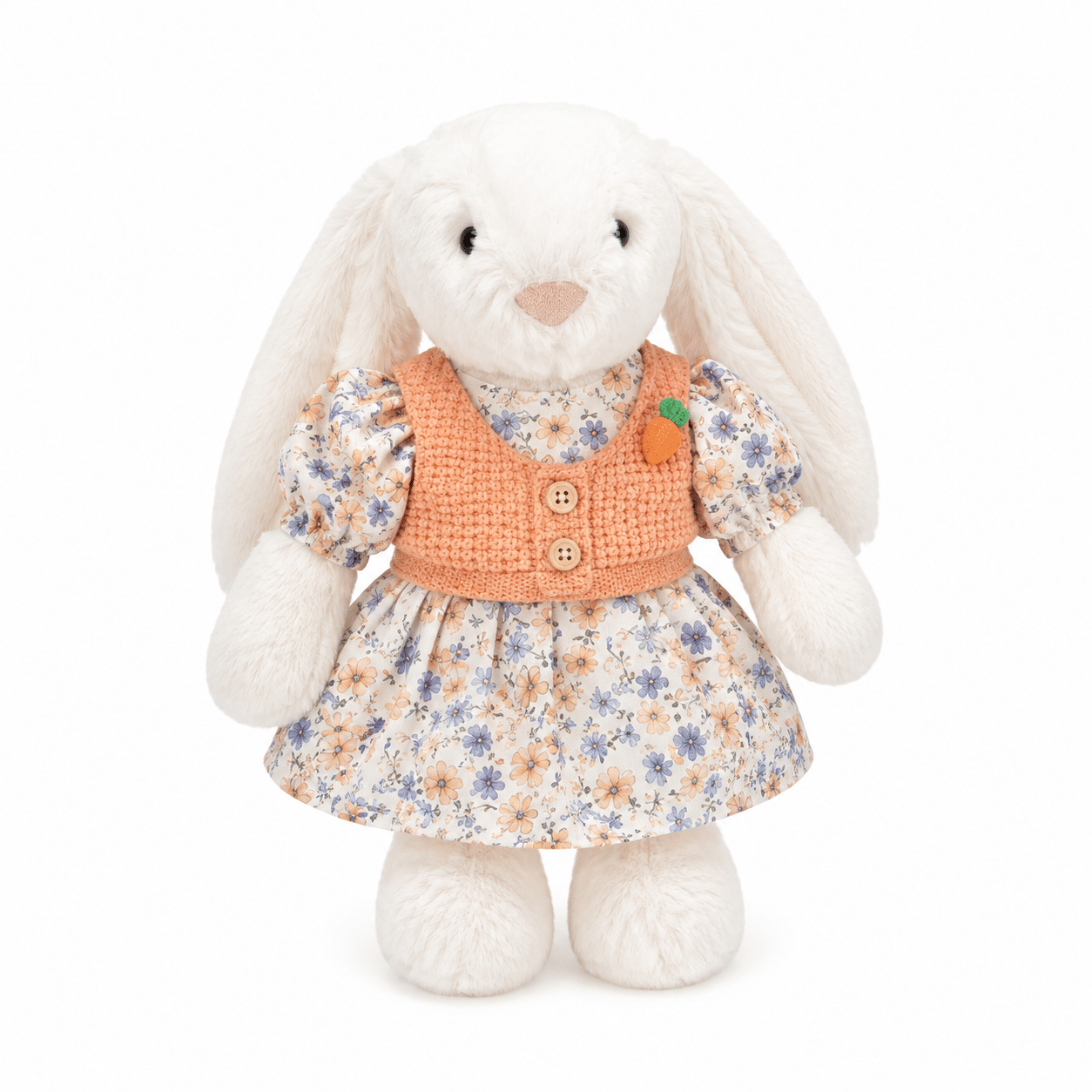 Jellycat Peach Floral Bunny Outfit for 31 cm Jellycat Bashful Bunny | Dress Set