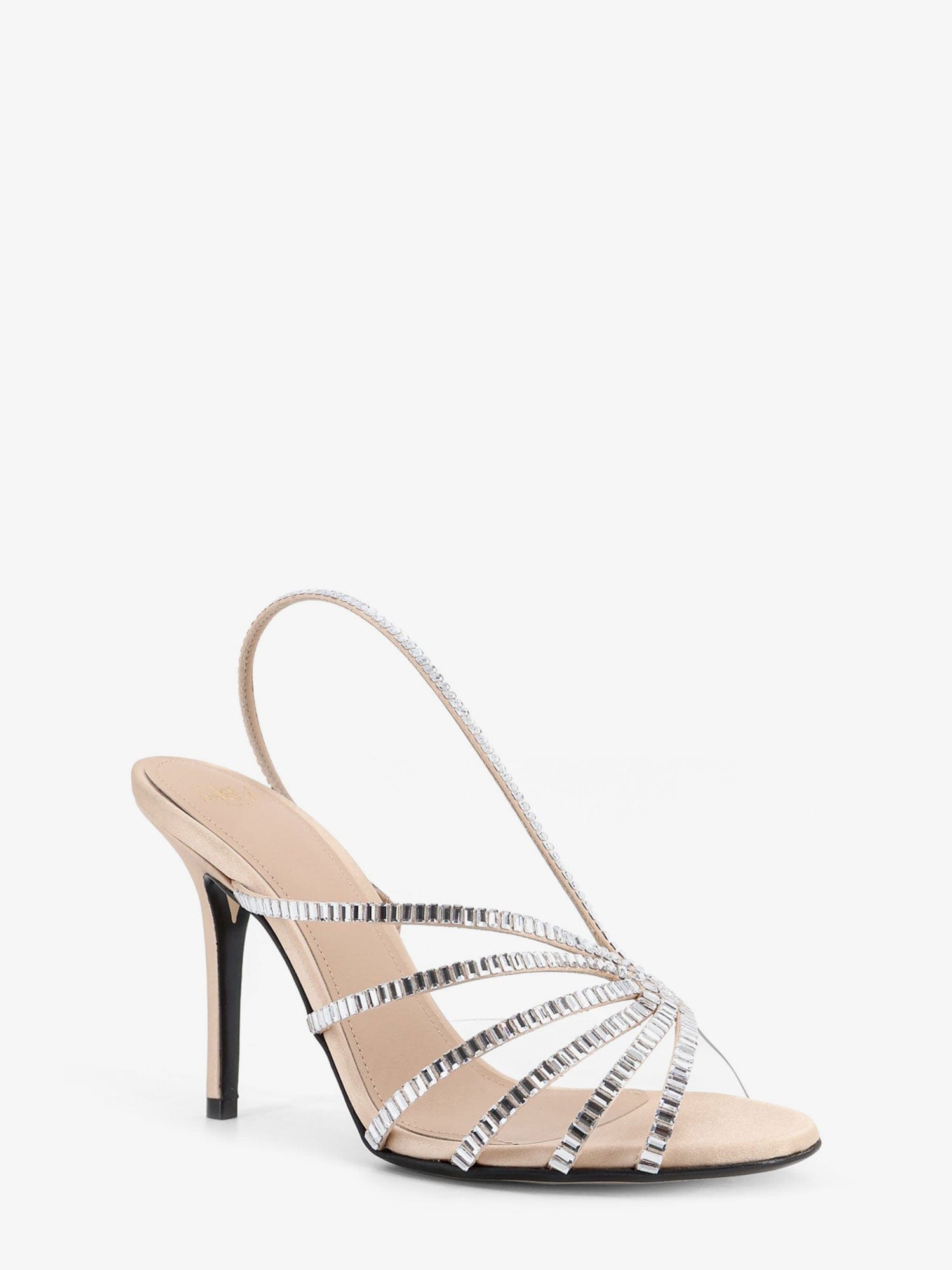 ALEVI` Star Xtal 95 satin sandals with all - over crystals