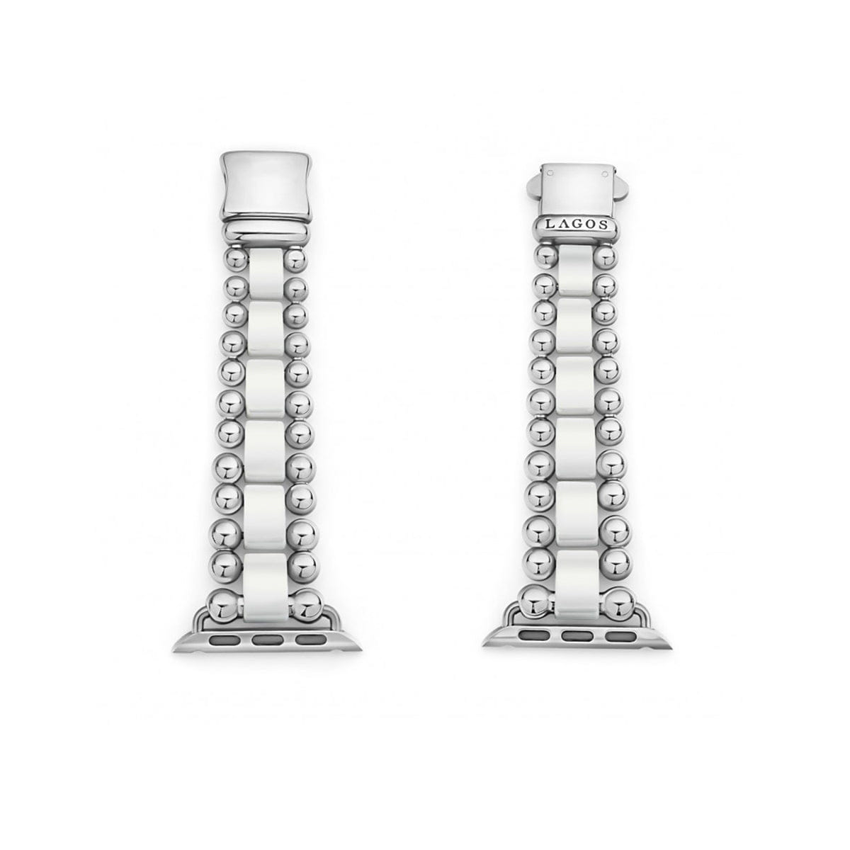 Lagos Smart Caviar White Ceramic Watch Bracelet, 38 - 44 mm - 12 - 90009 - CW7
