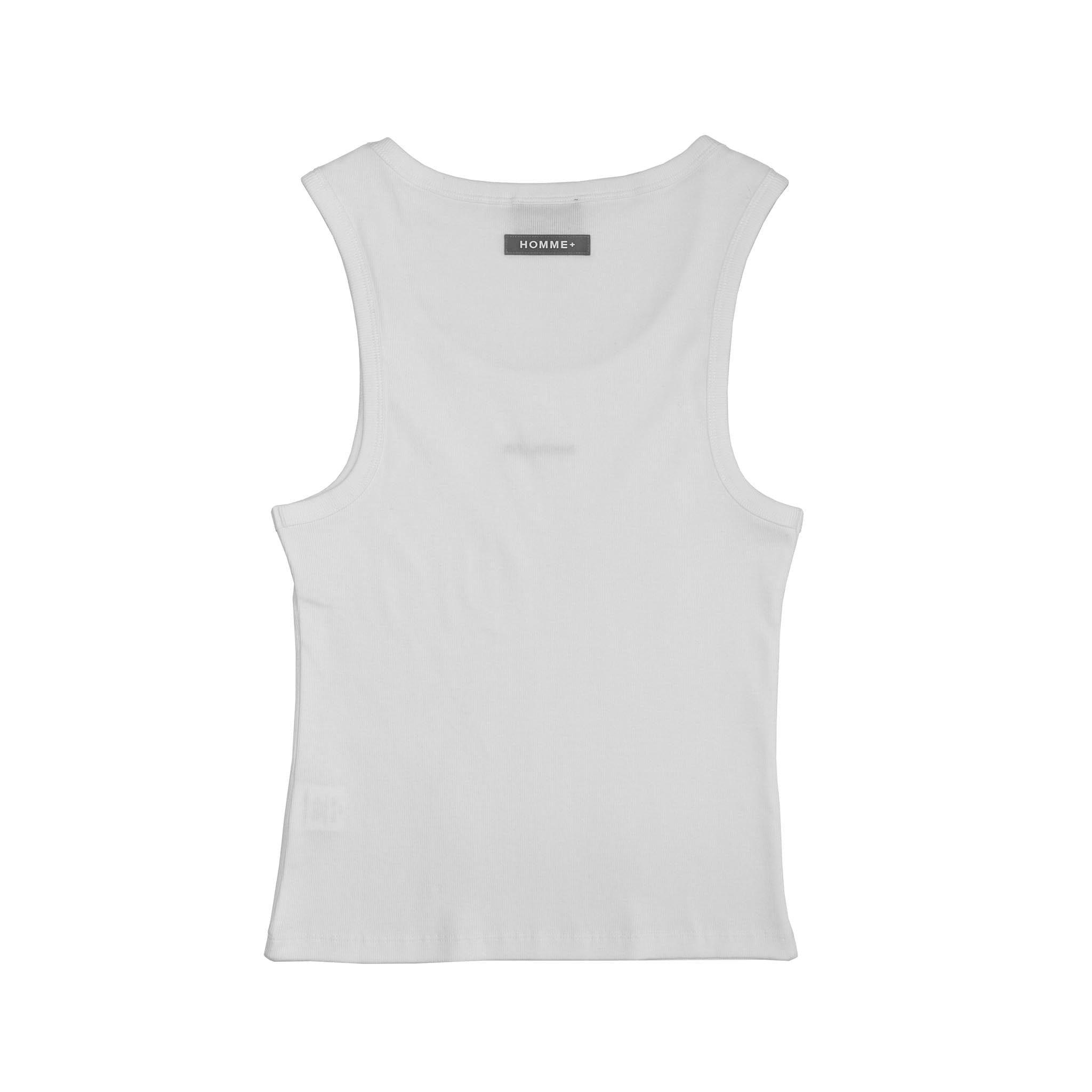 HOMME+ Embroidered Tank Top White