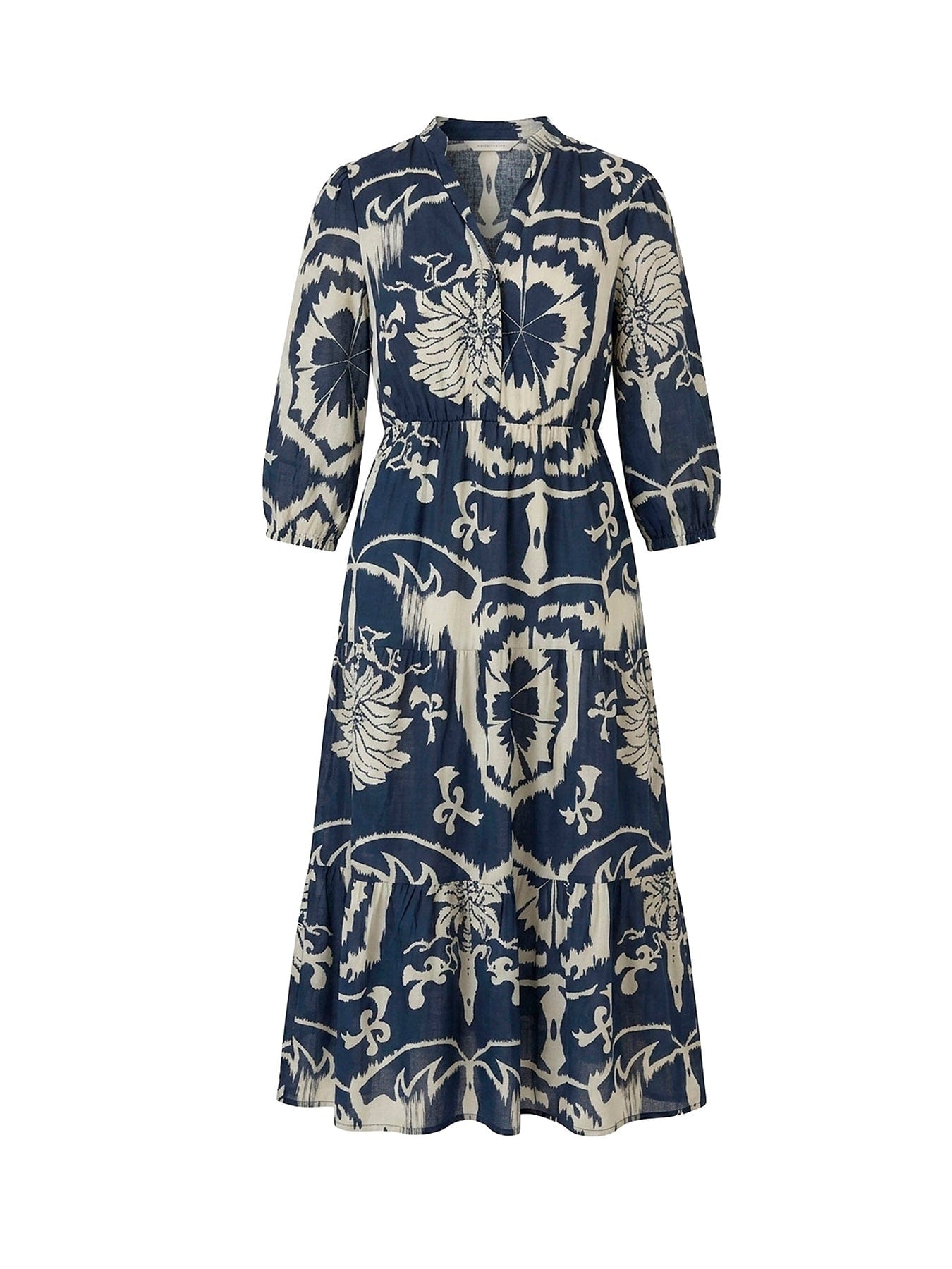 James Lakeland Ornamental Tiered Midi Dress Blue