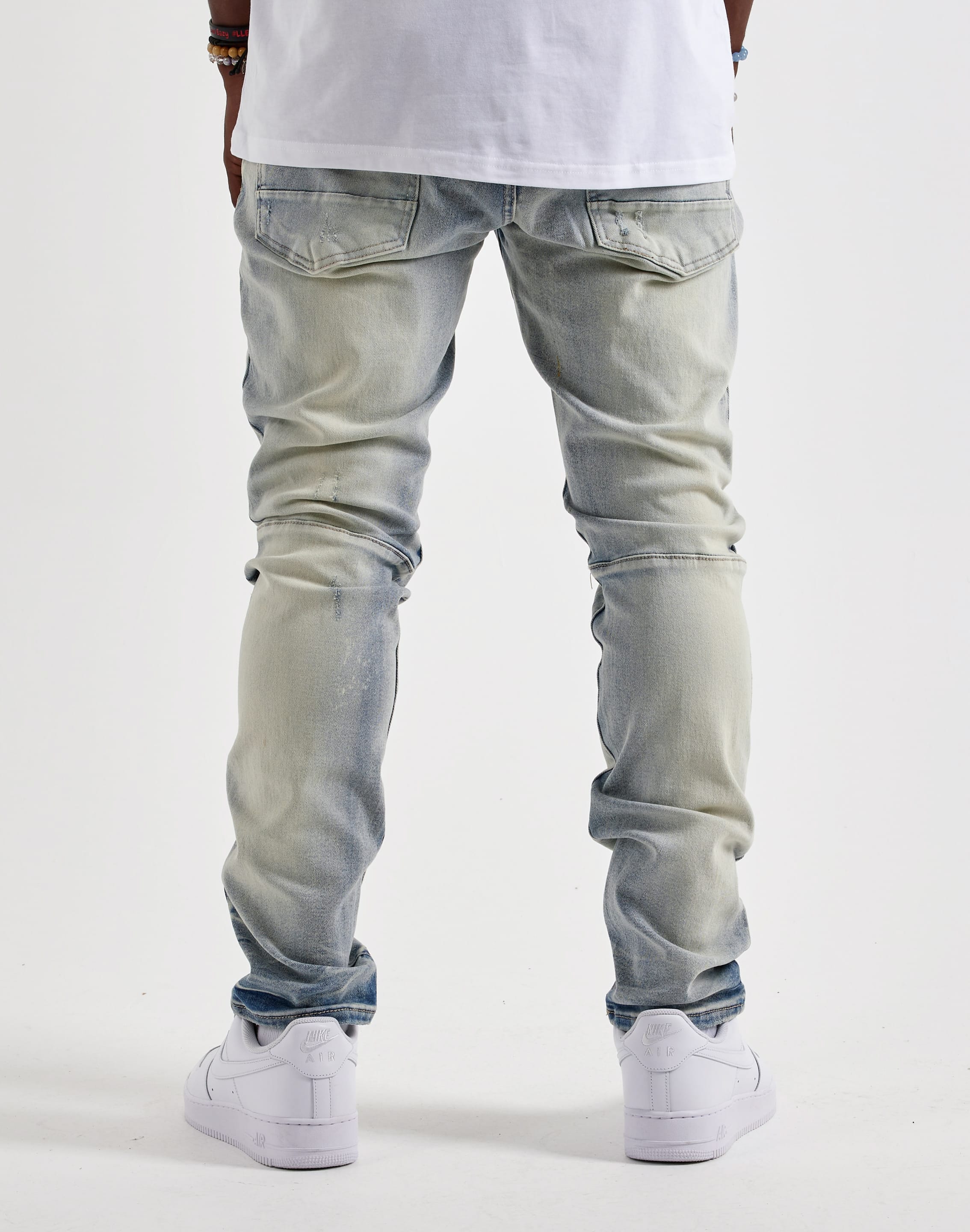 Smoke Rise Slim Whisker Distressed Denim Jeans