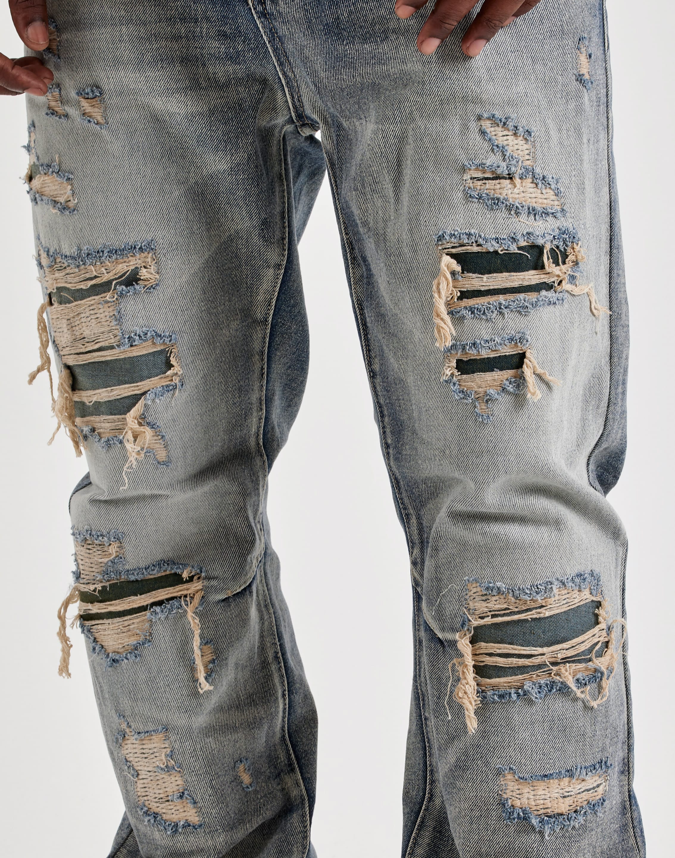 Smoke Rise Rigid Straight Distressed Denim Jeans