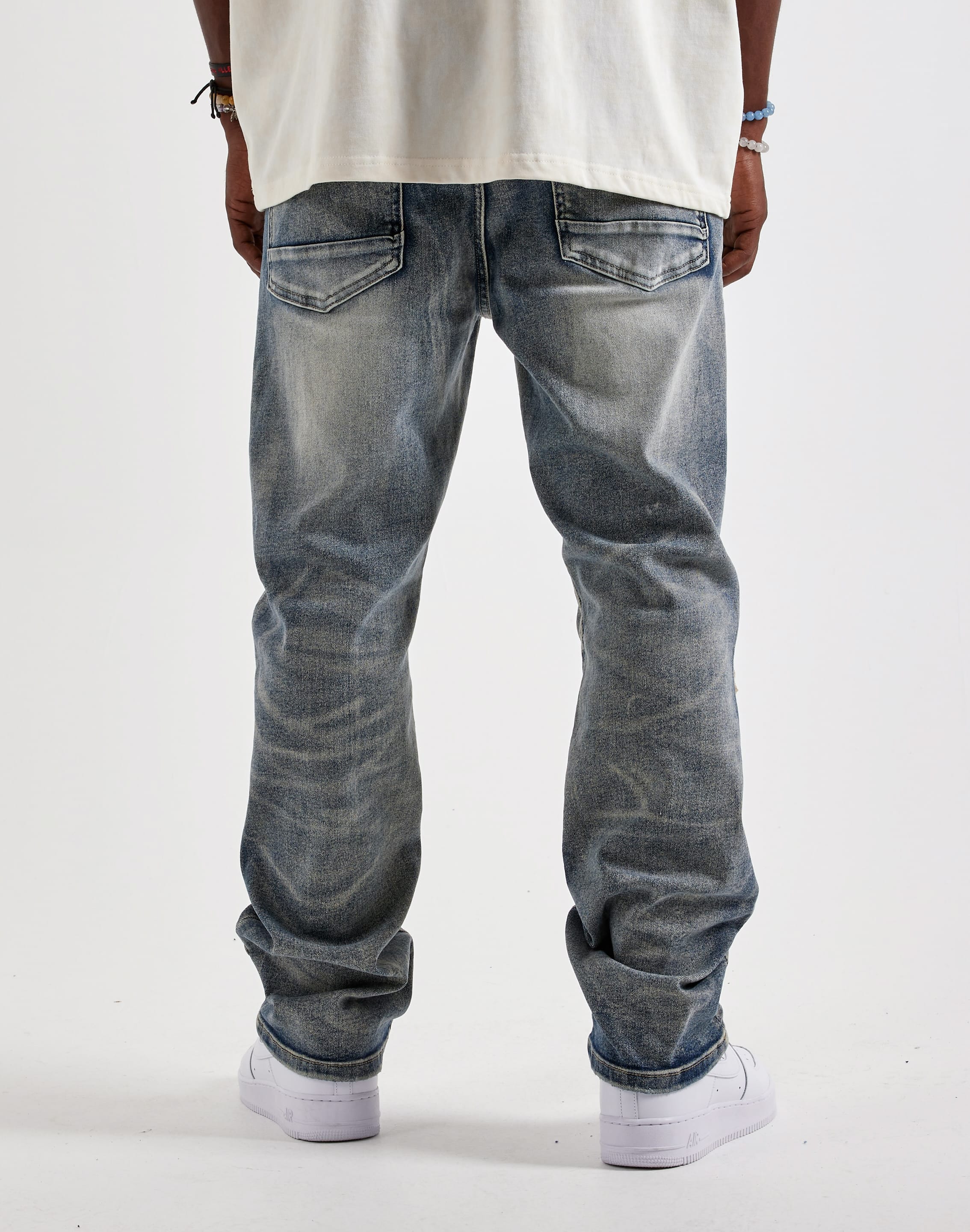 Smoke Rise Rigid Straight Distressed Denim Jeans
