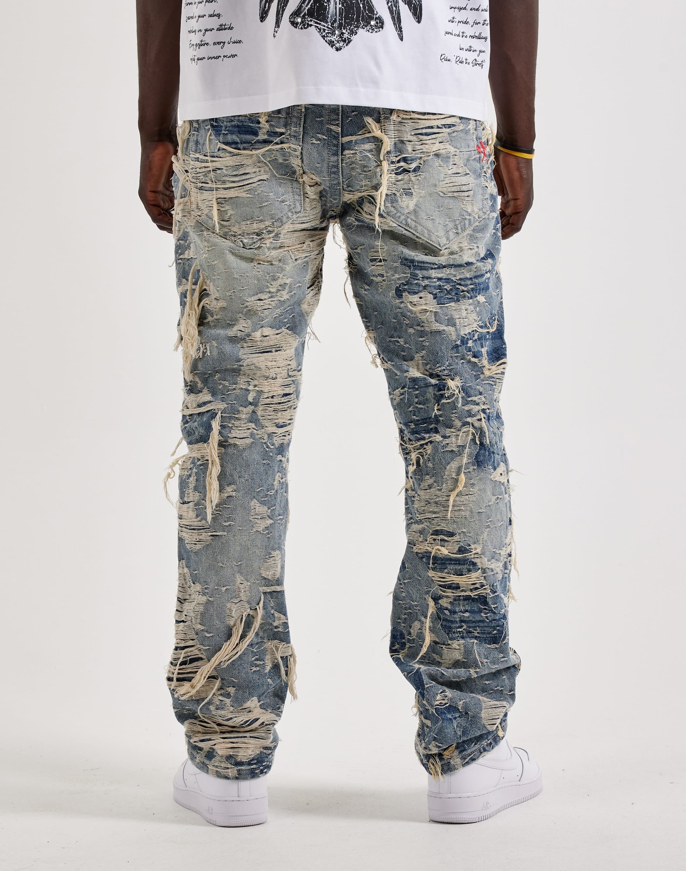 Smuggler's Moon Distressed Straight Denim Jeans