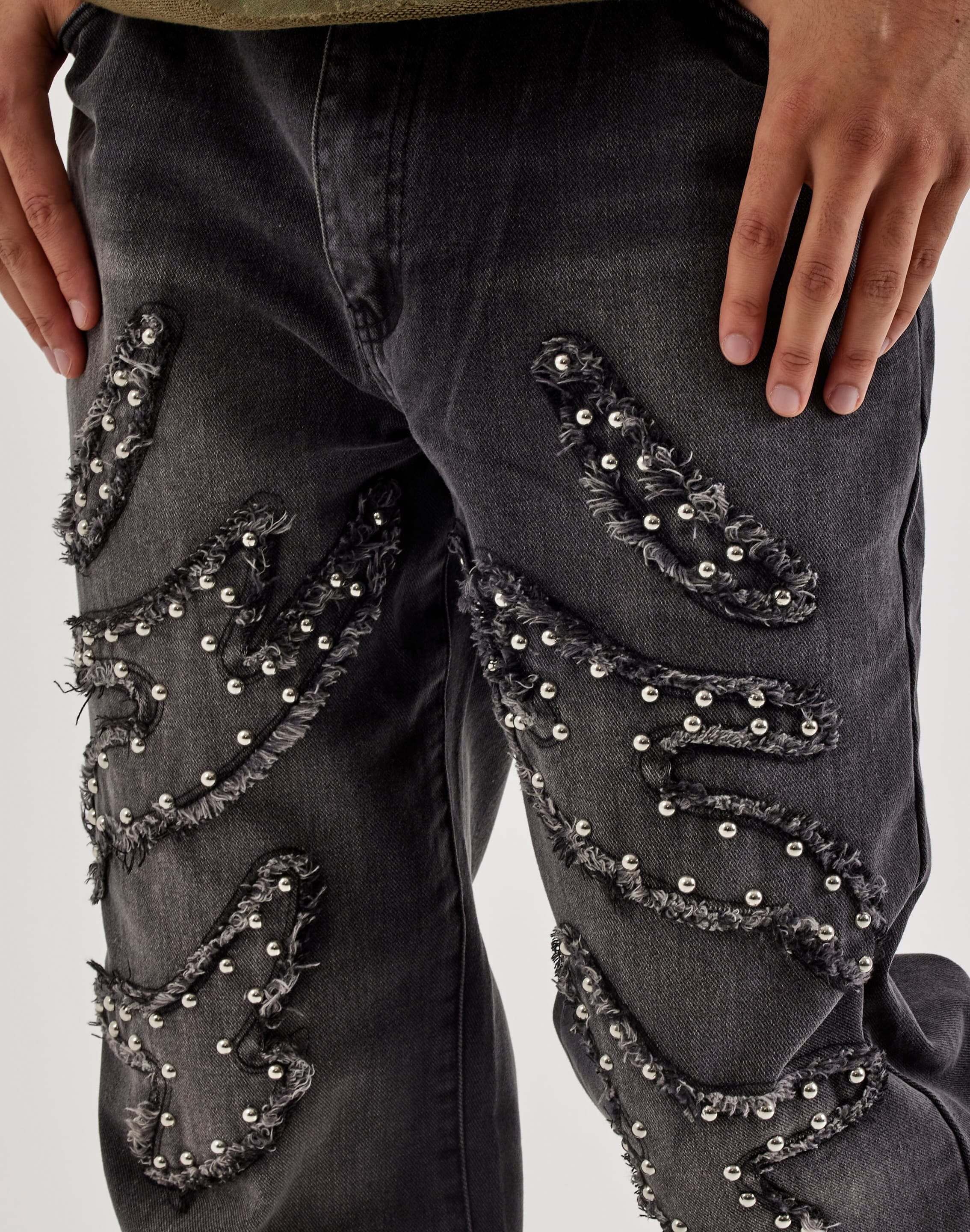 Caliber Munition Studded Straight Denim Jeans