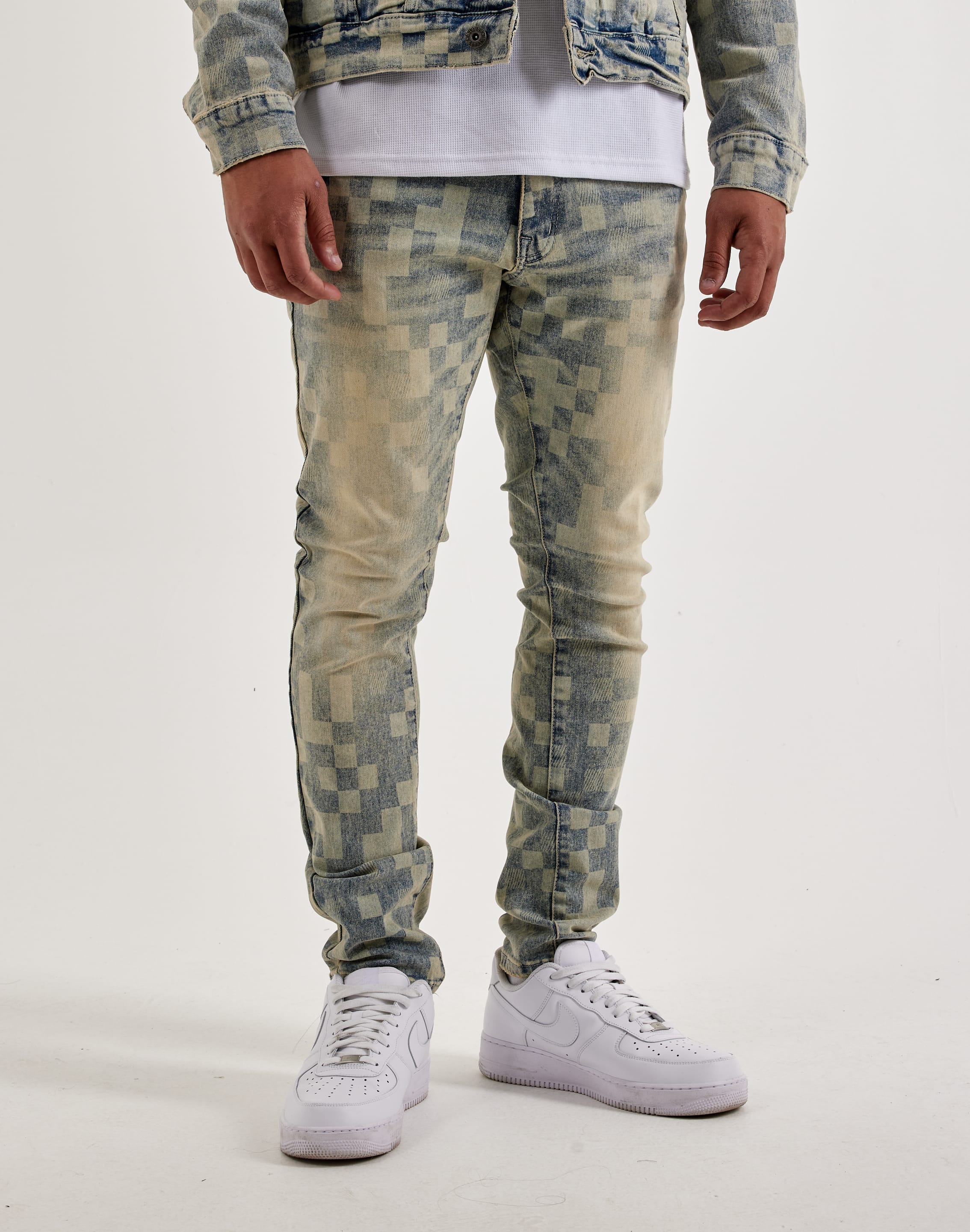 Kloud 9 Checkered Slim Denim Jeans