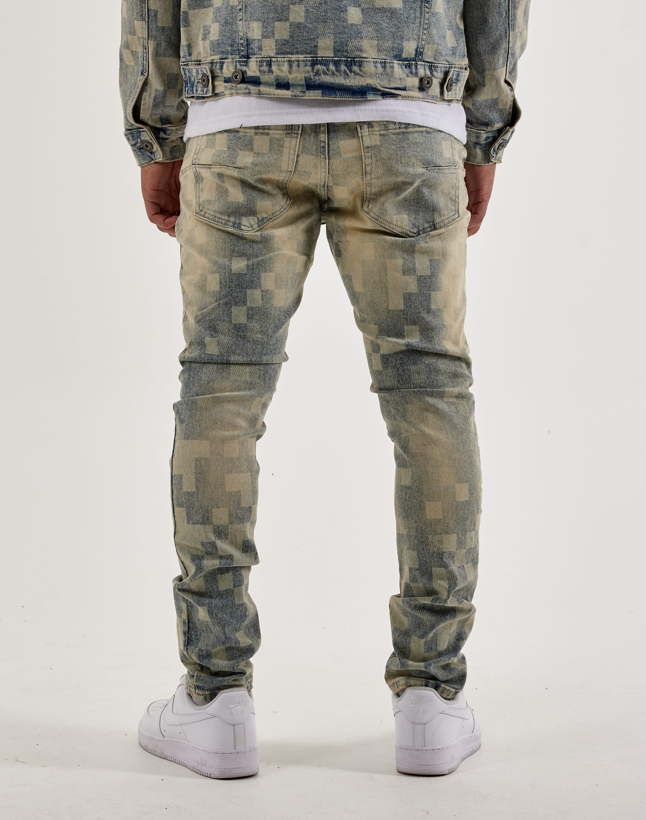 Kloud 9 Checkered Slim Denim Jeans
