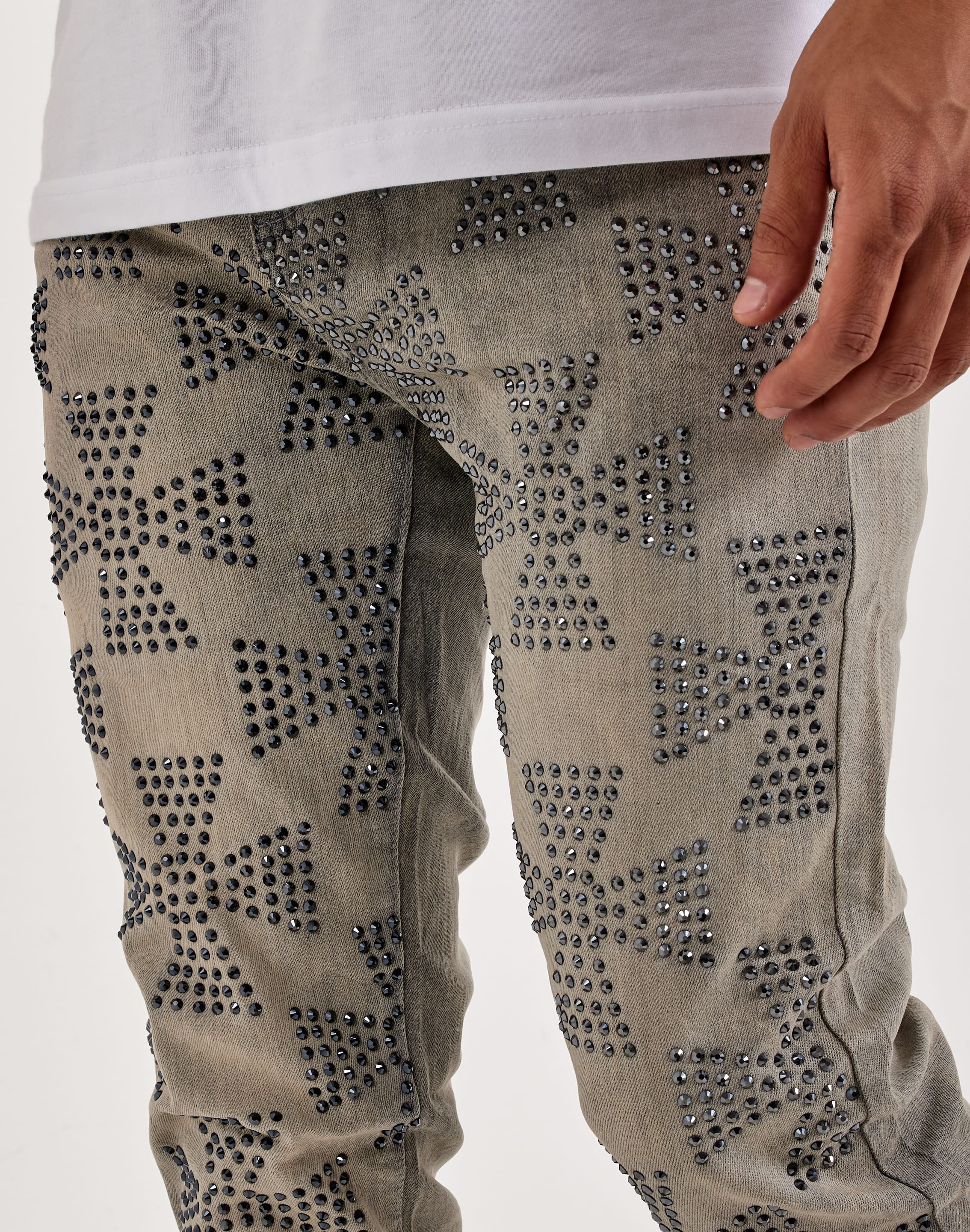 Waimea Flared Rhinestone Cross Denim Jeans
