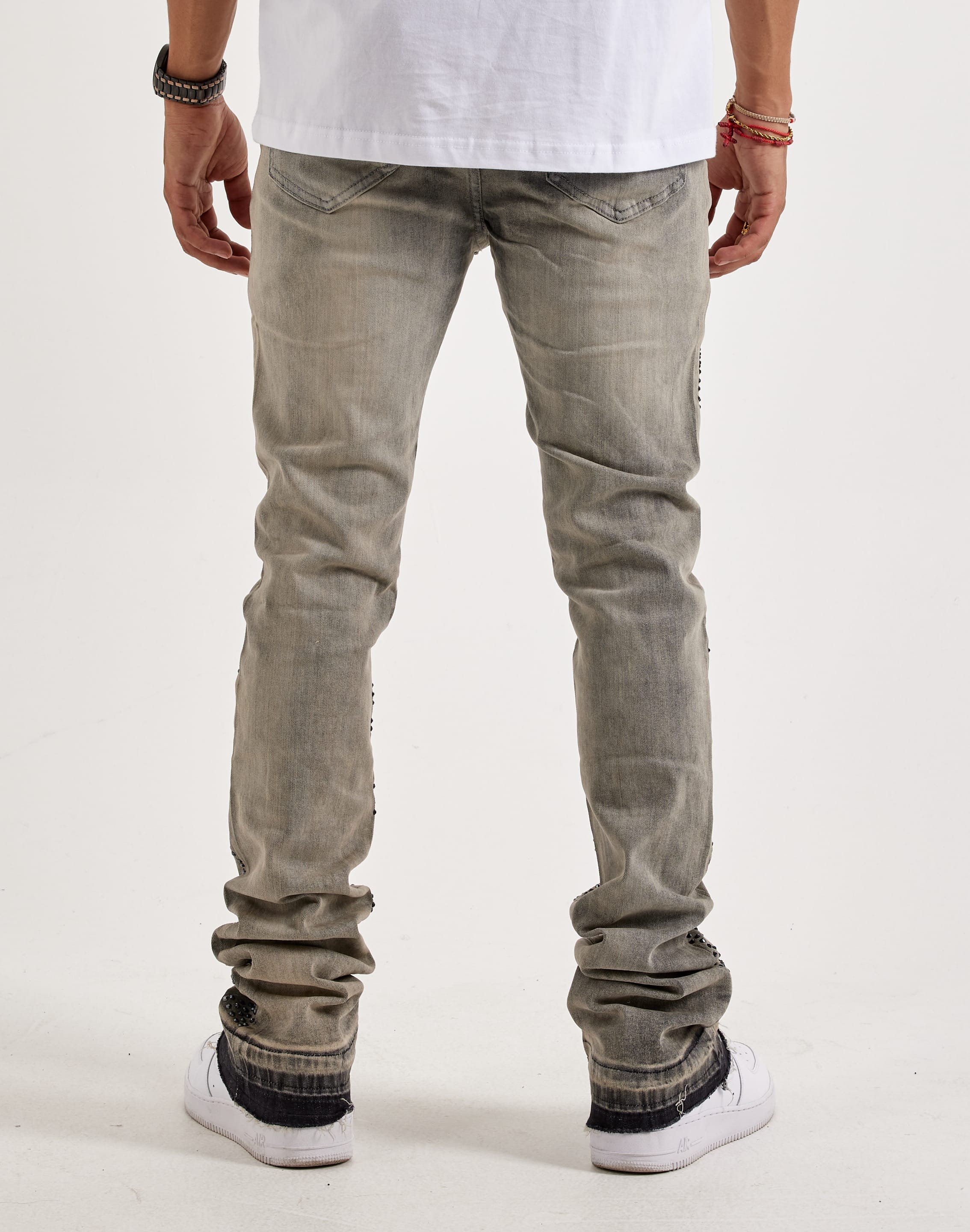 Waimea Flared Rhinestone Cross Denim Jeans