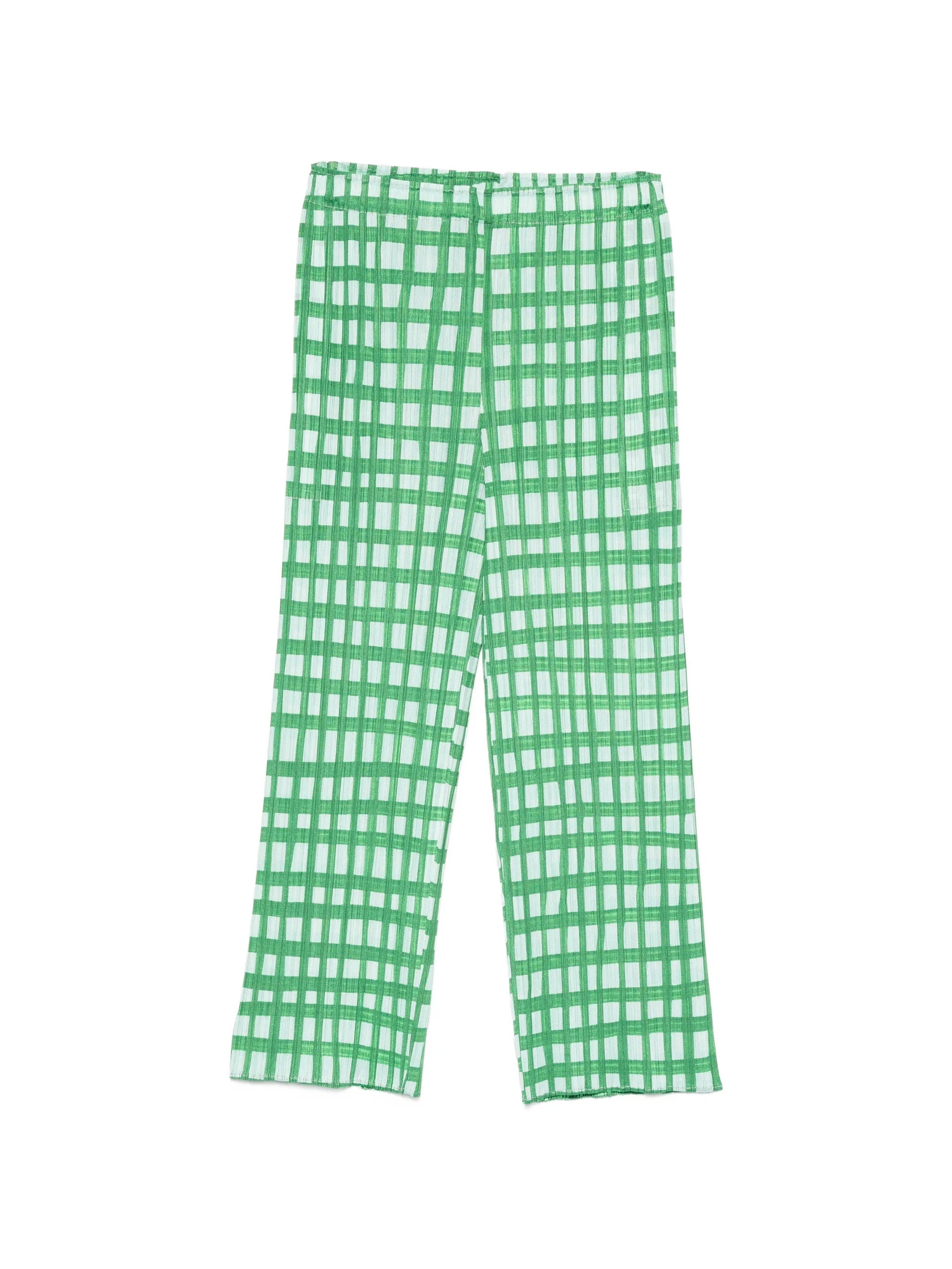 Pleats Please Issey Miyake Basket pleated cropped trousers