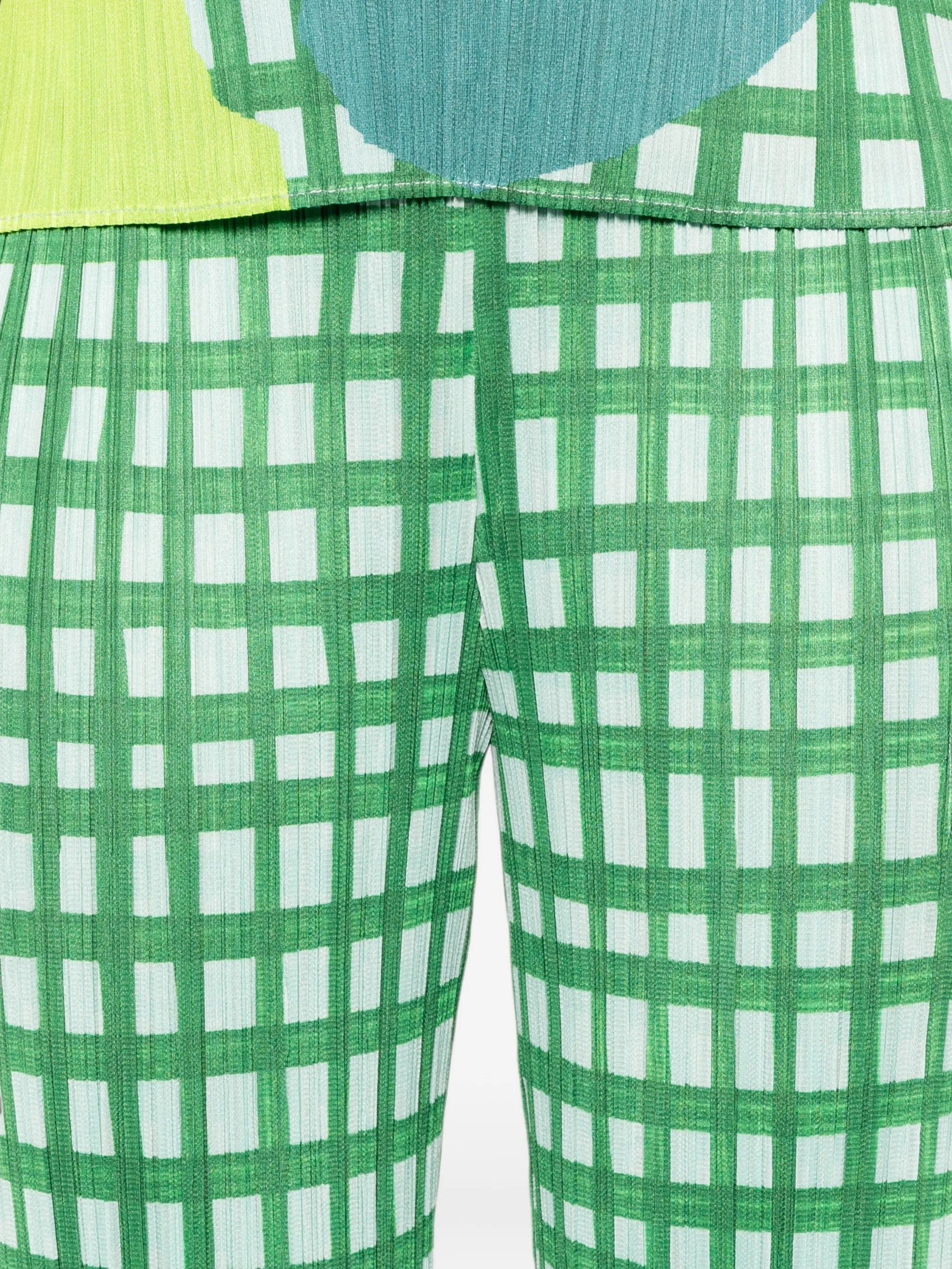 Pleats Please Issey Miyake Basket pleated cropped trousers