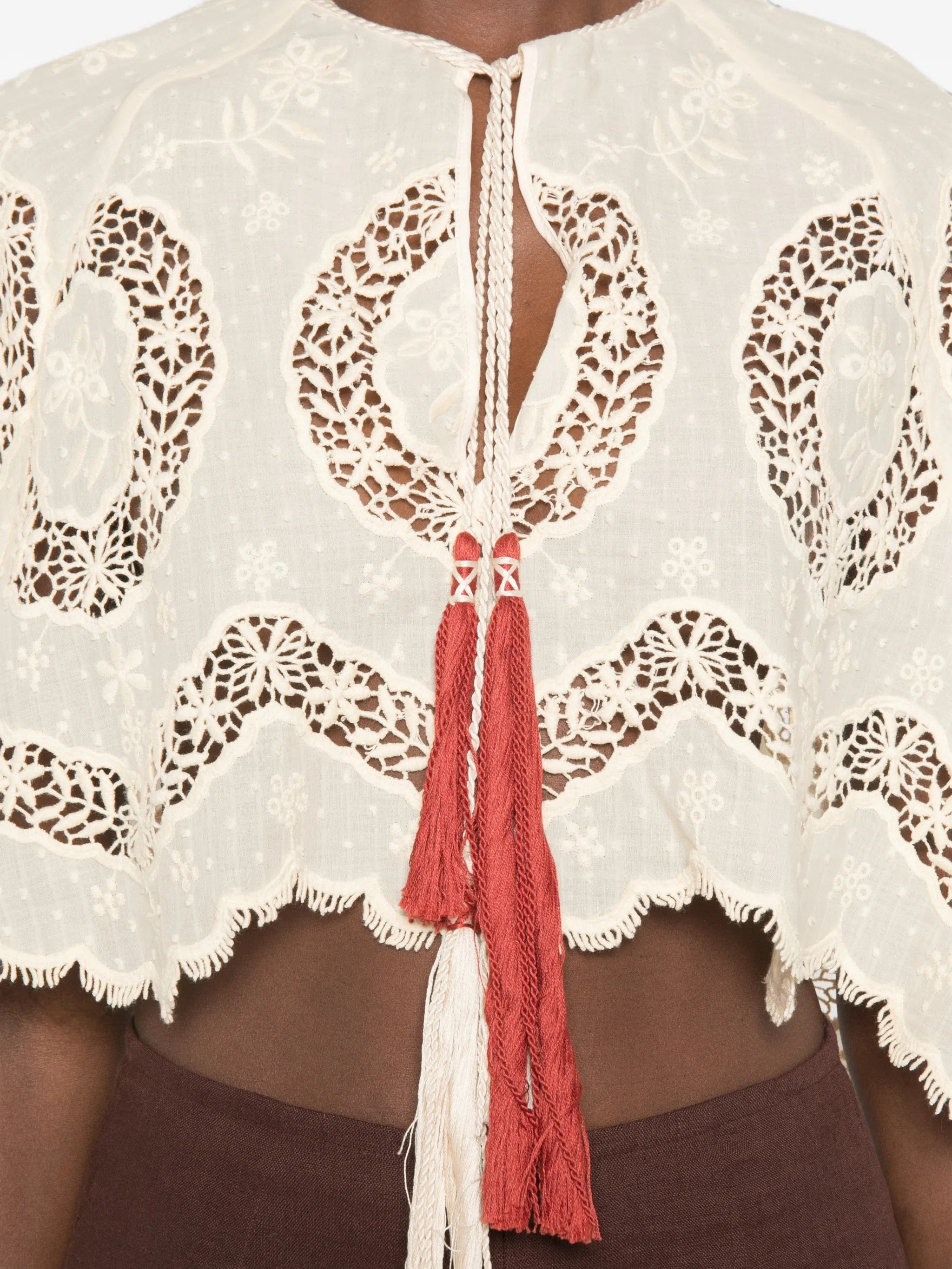 Johanna Ortiz tassel - detail blouse
