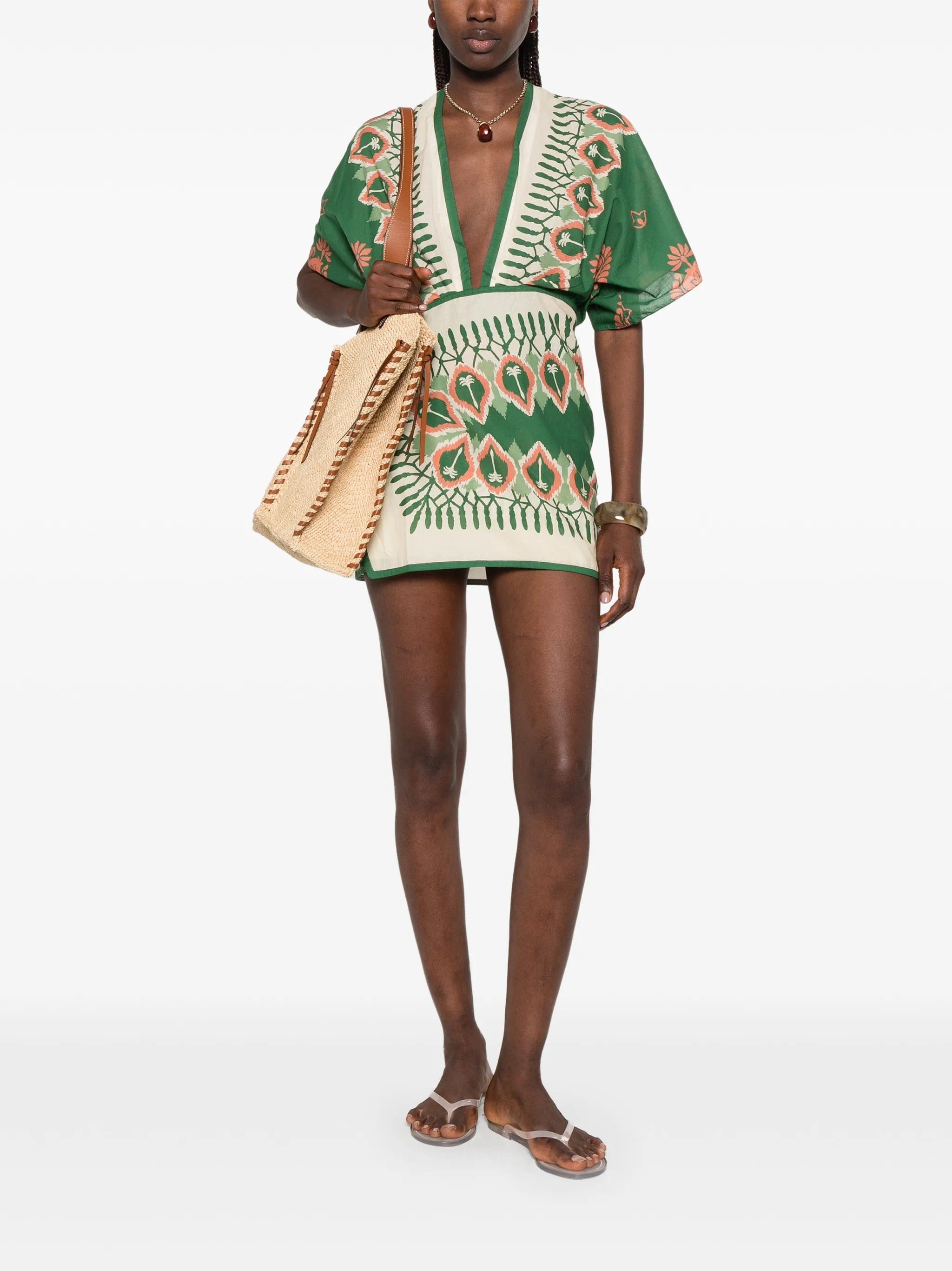 Johanna Ortiz printed open - back mini dress