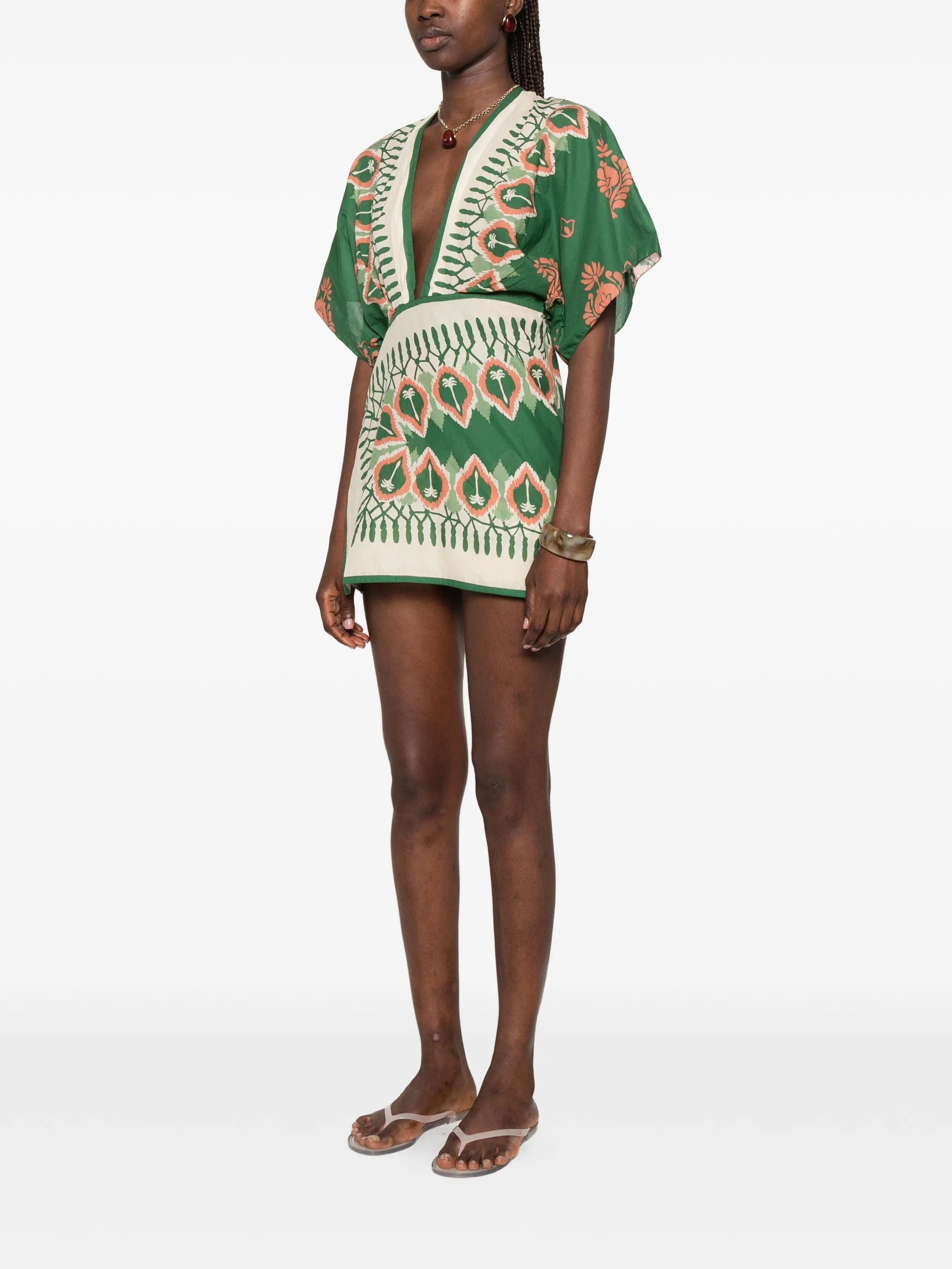 Johanna Ortiz printed open - back mini dress